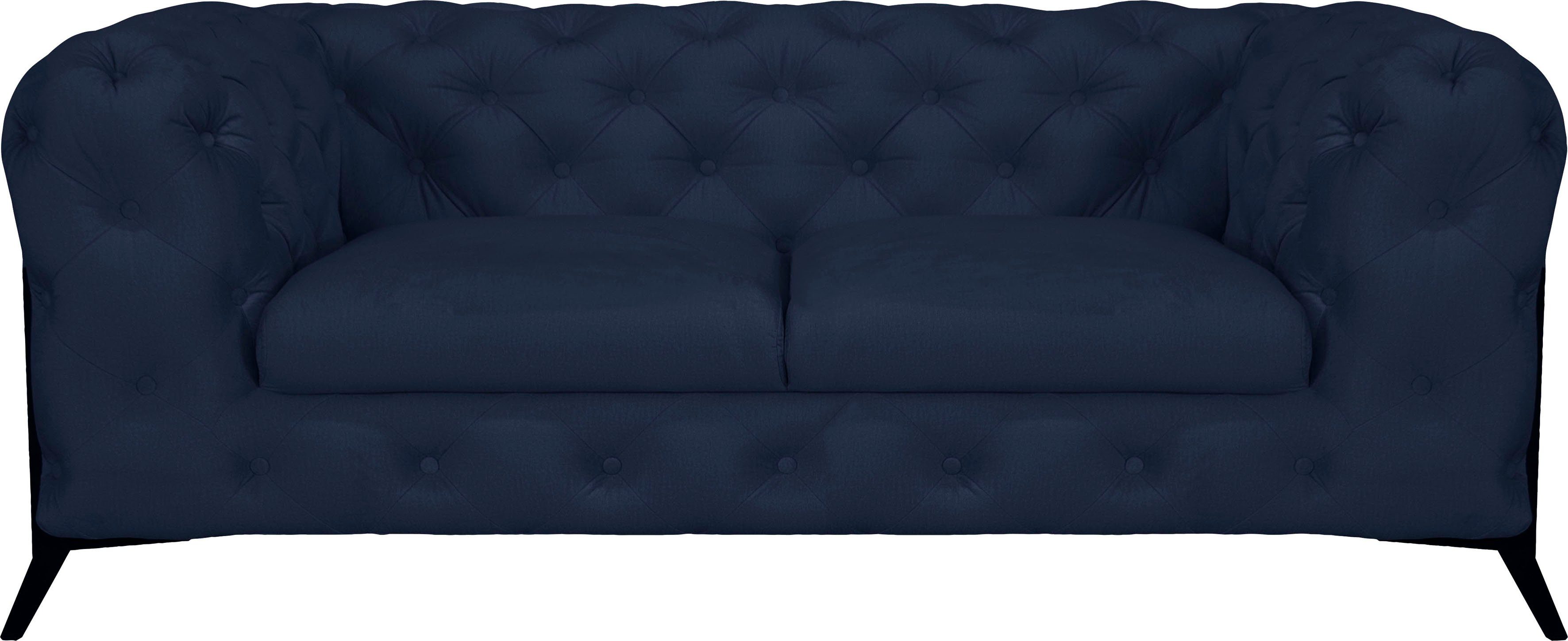 Leonique Chesterfield-bank Amaury luxueuze capitonnage, moderne chesterfield look, kleur van de poten ter keuze blauw, chesterfield banken, 185 cm