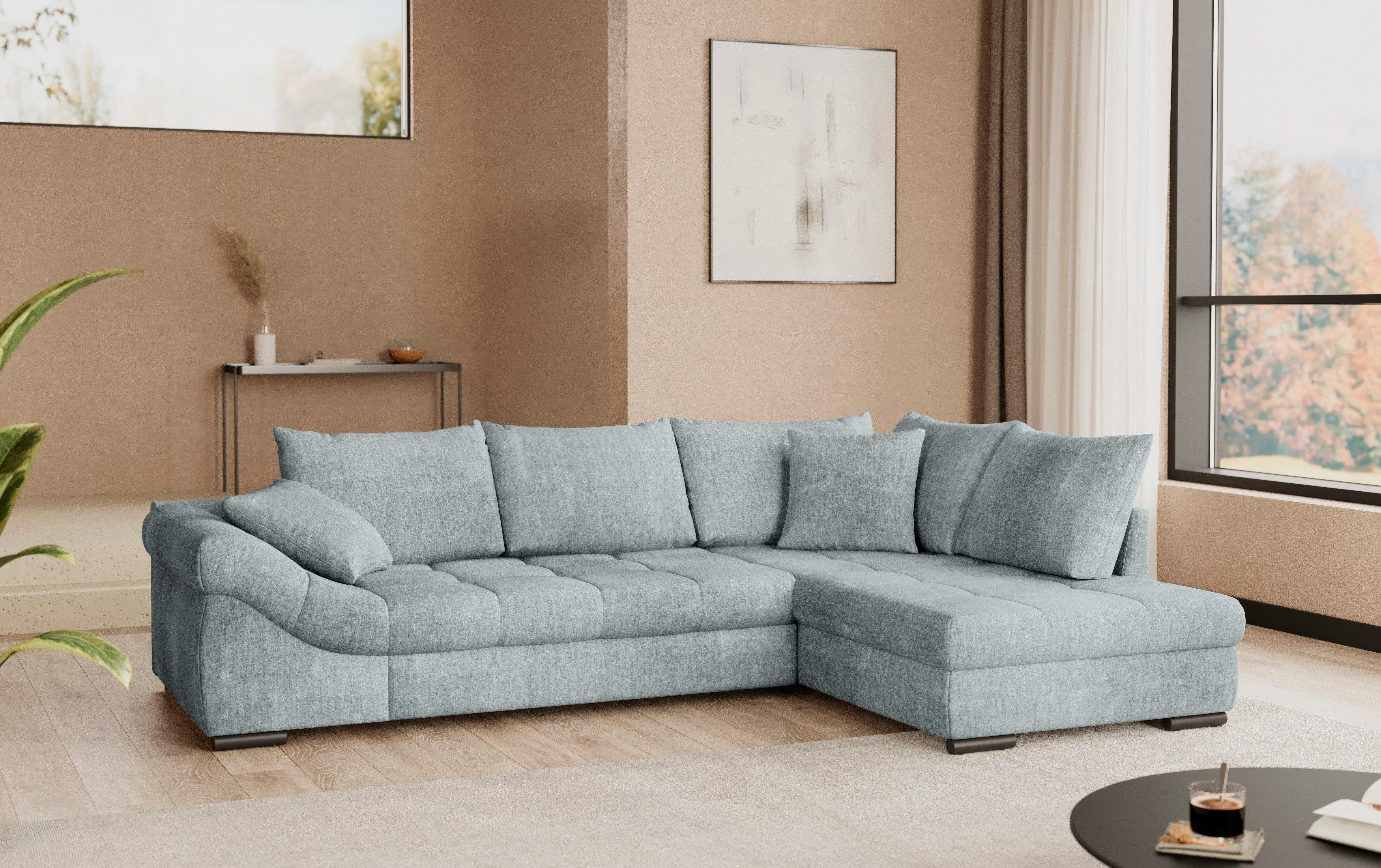 Mr. Couch Hoekbank Allegro DuraFlex, L-vorm Hochschläfer beduitbreiding, koudschuimvering, tot 140 kg belastbaar