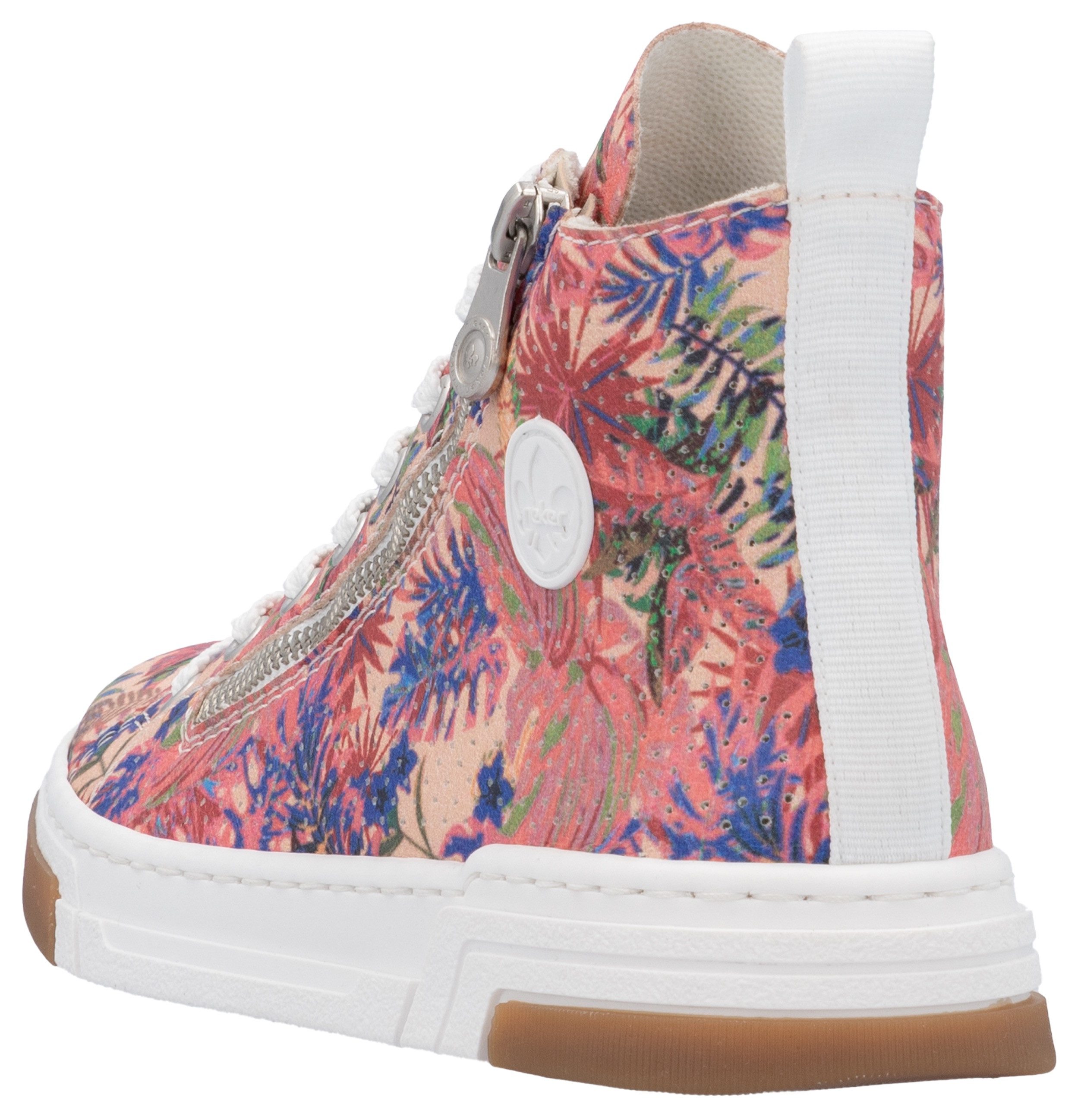 Rieker Sneakers high top sneaker, vrijetijdsschoen, veterschoen met plateauzool