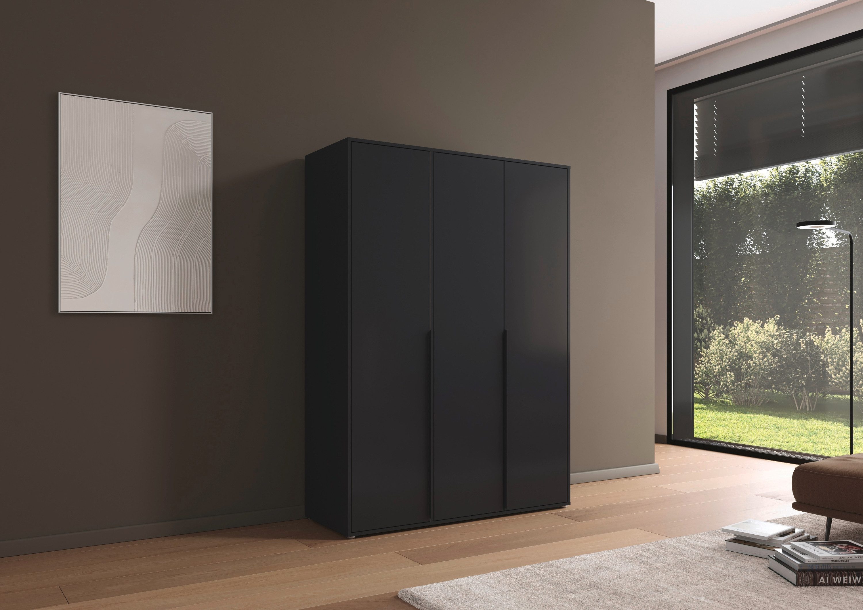rauch Draaideurkast Kledingkast Kast Garderobe Wasmand NAGATA veel Opbergruimte met moderne stanggrepen in grijs metallic topseller made in germany
