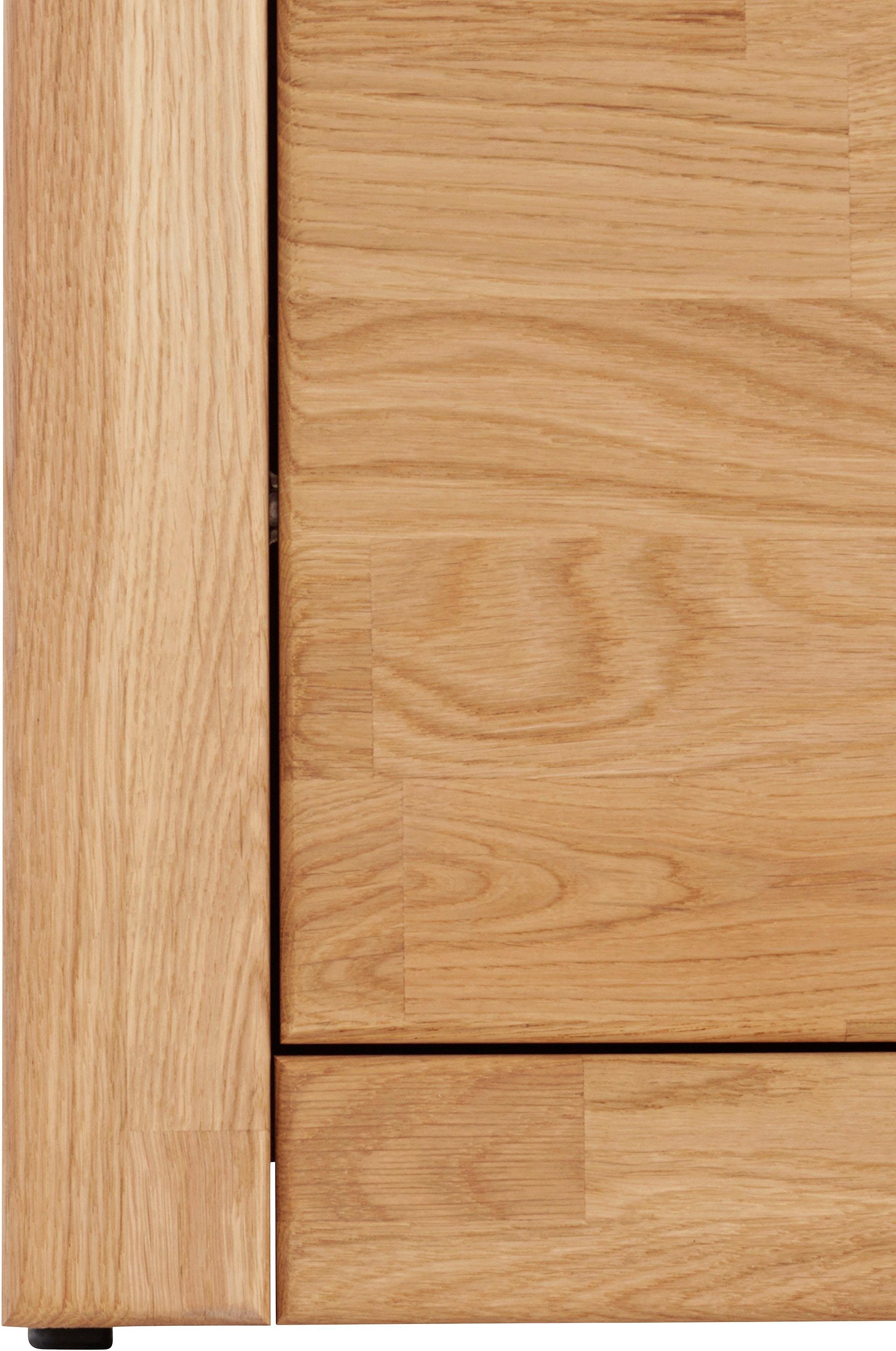 Home affaire Vitrinekast Logo, 190cm hoog, 42 cm diep, fronten massief hout, 10 vakken