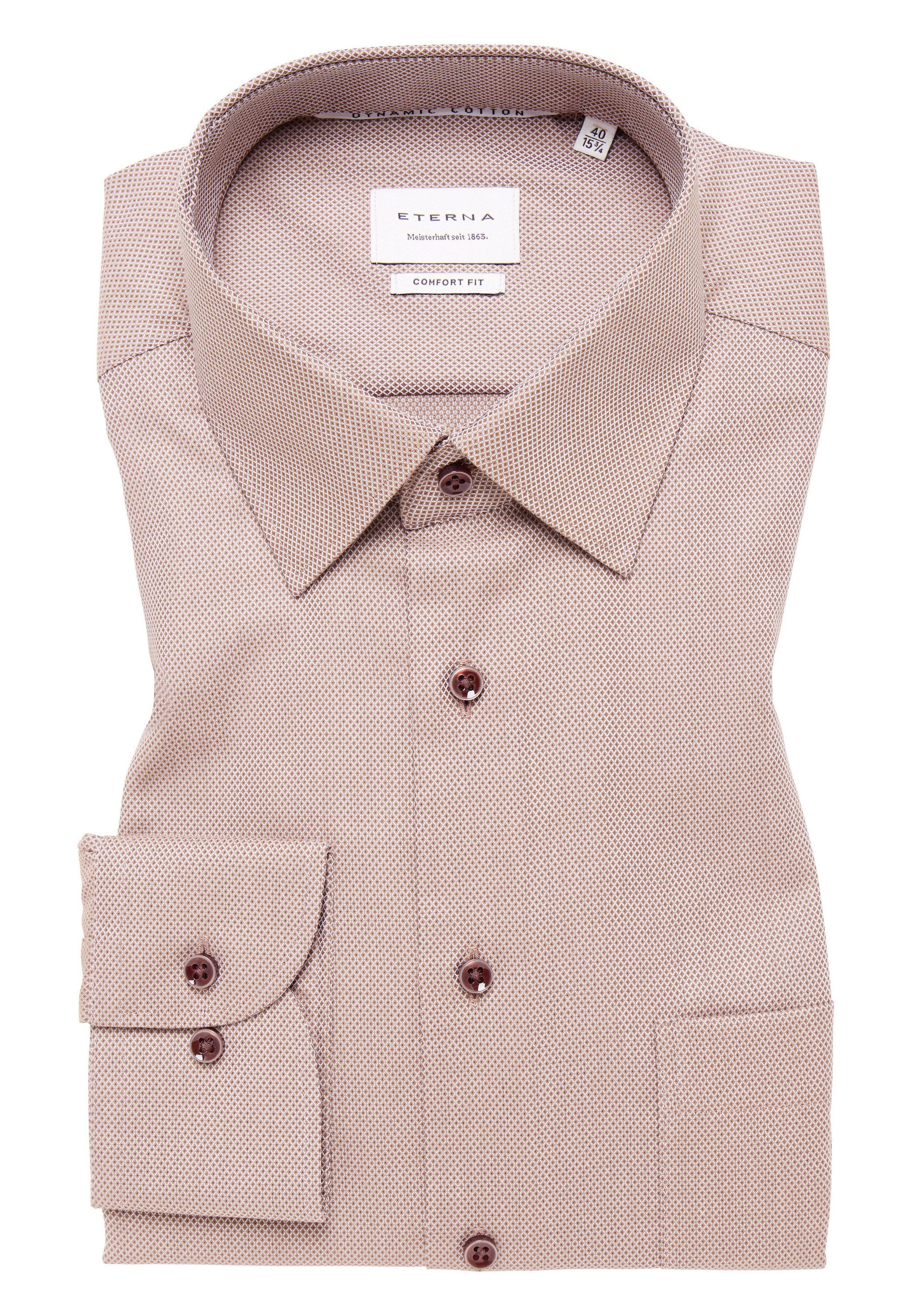 Eterna Overhemd met lange mouwen Comfort fit NON IRON (strijkvrij)