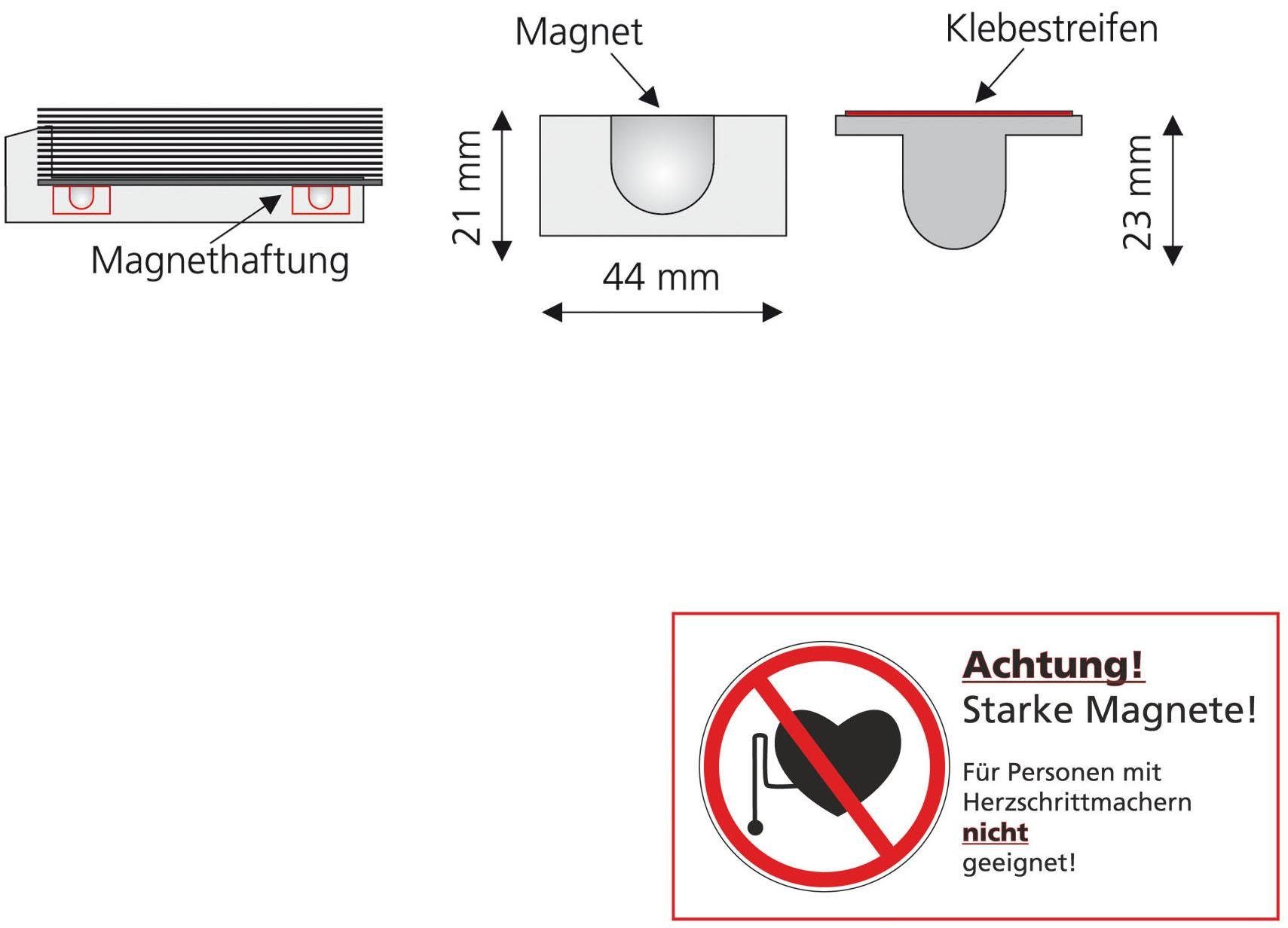 Liedeco Magneetsnapper Afrolgeleiding voor aluminium-jaloezieën (set, 2 stuks)
