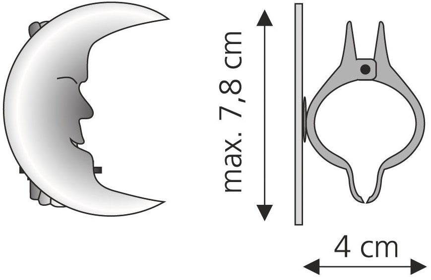 Liedeco Deco-klem Maan voor gordijnen, gordijnen (set, 2 stuks)