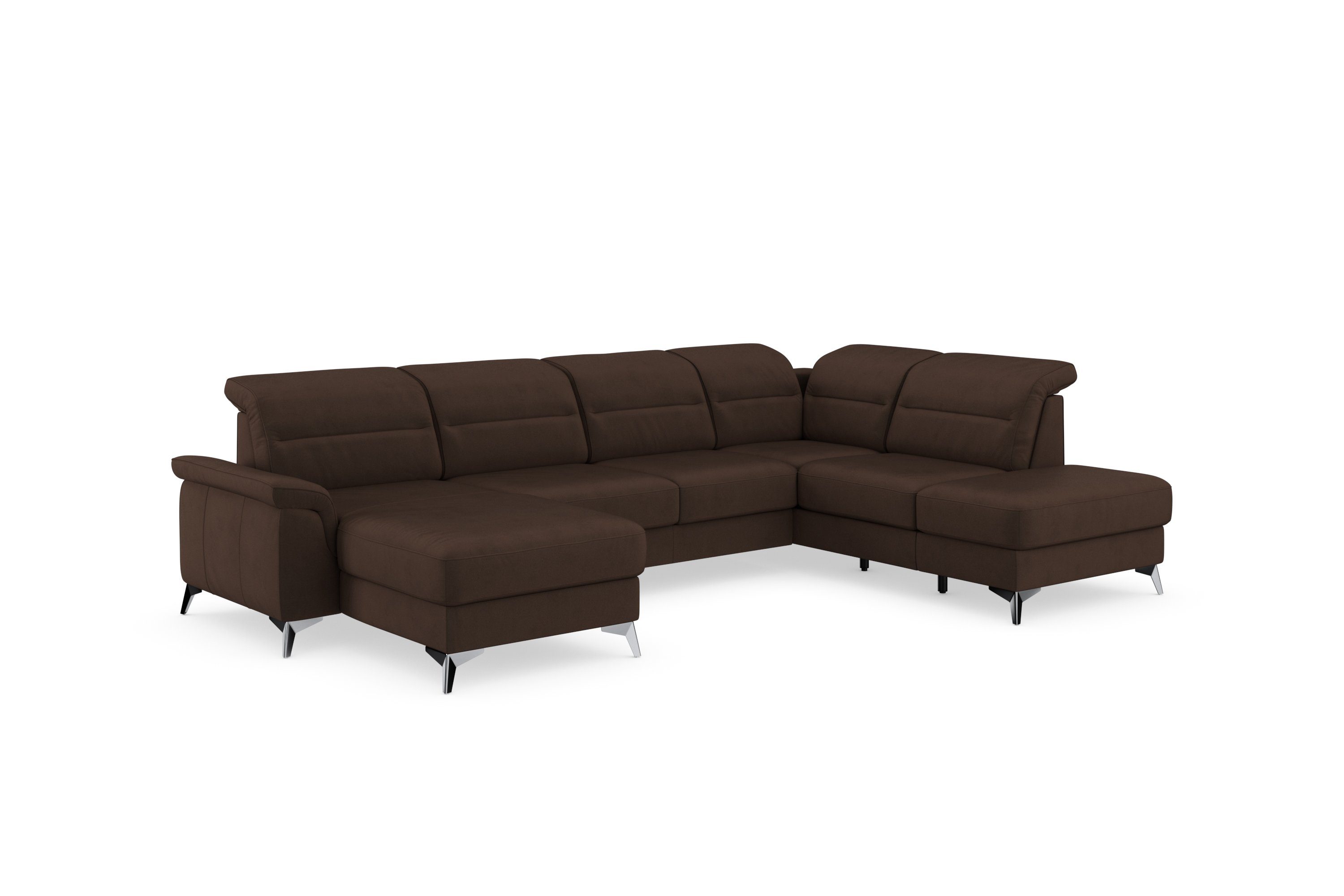 sit&more Zithoek Sinatra U-vorm optioneel met verstelbare hoofdsteun en armleuning etc.