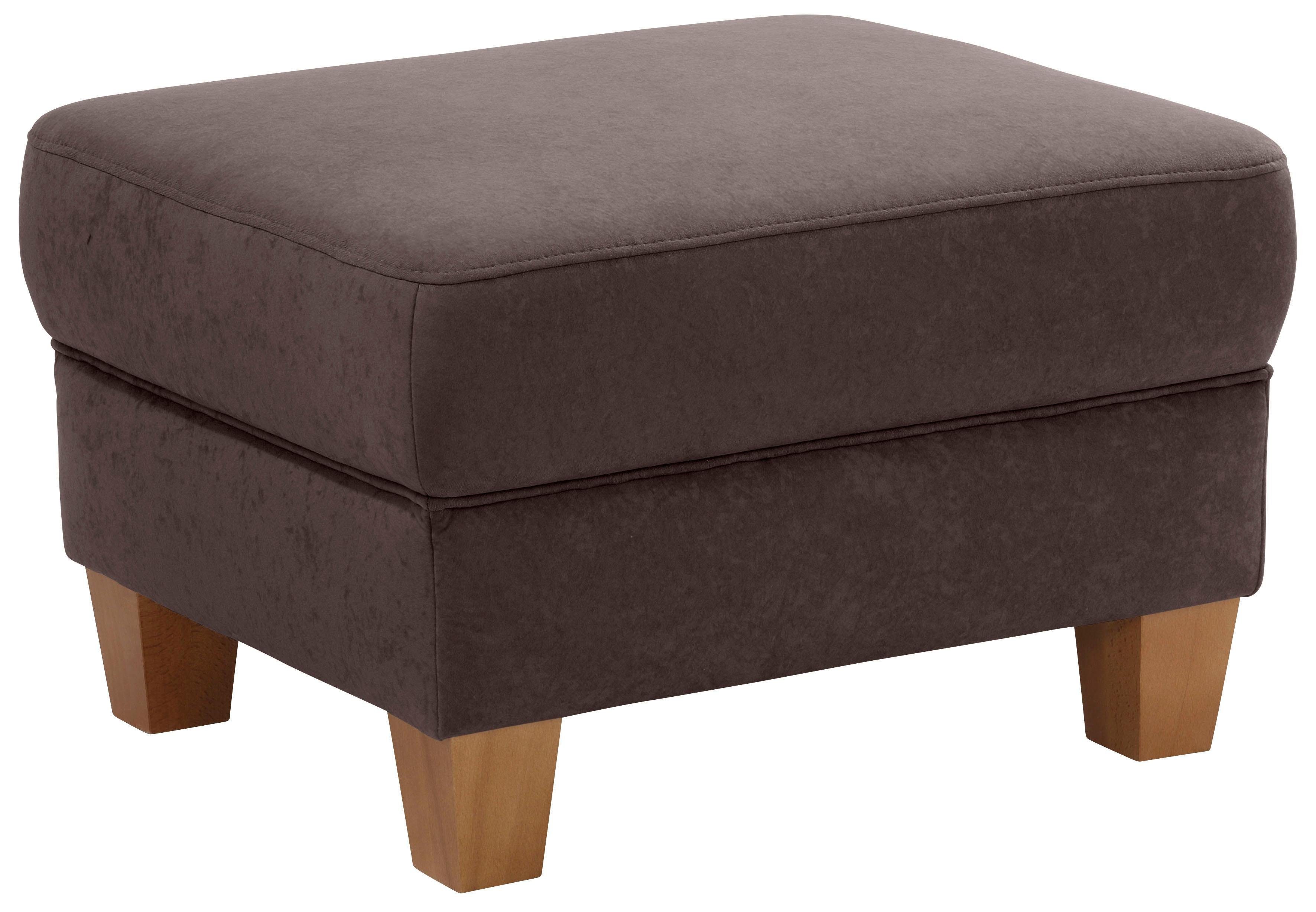 Home affaire Hocker Texel met binnenvering en contrastnaad, poten beuken eikenkleur