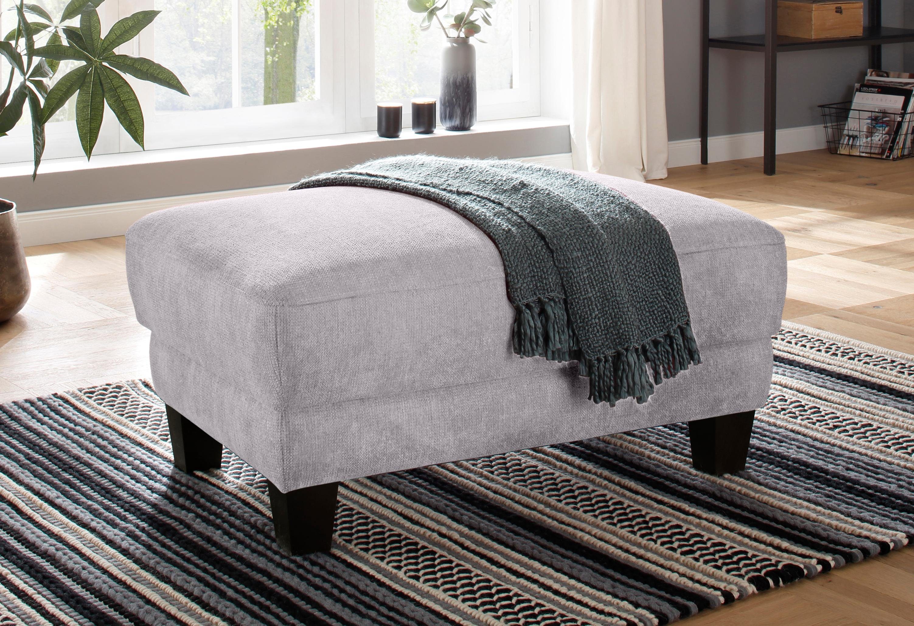 Home affaire Hocker Trondheim met opbergruimte, veerkern hockers maat Luxe-microvezel zilver(kleur)