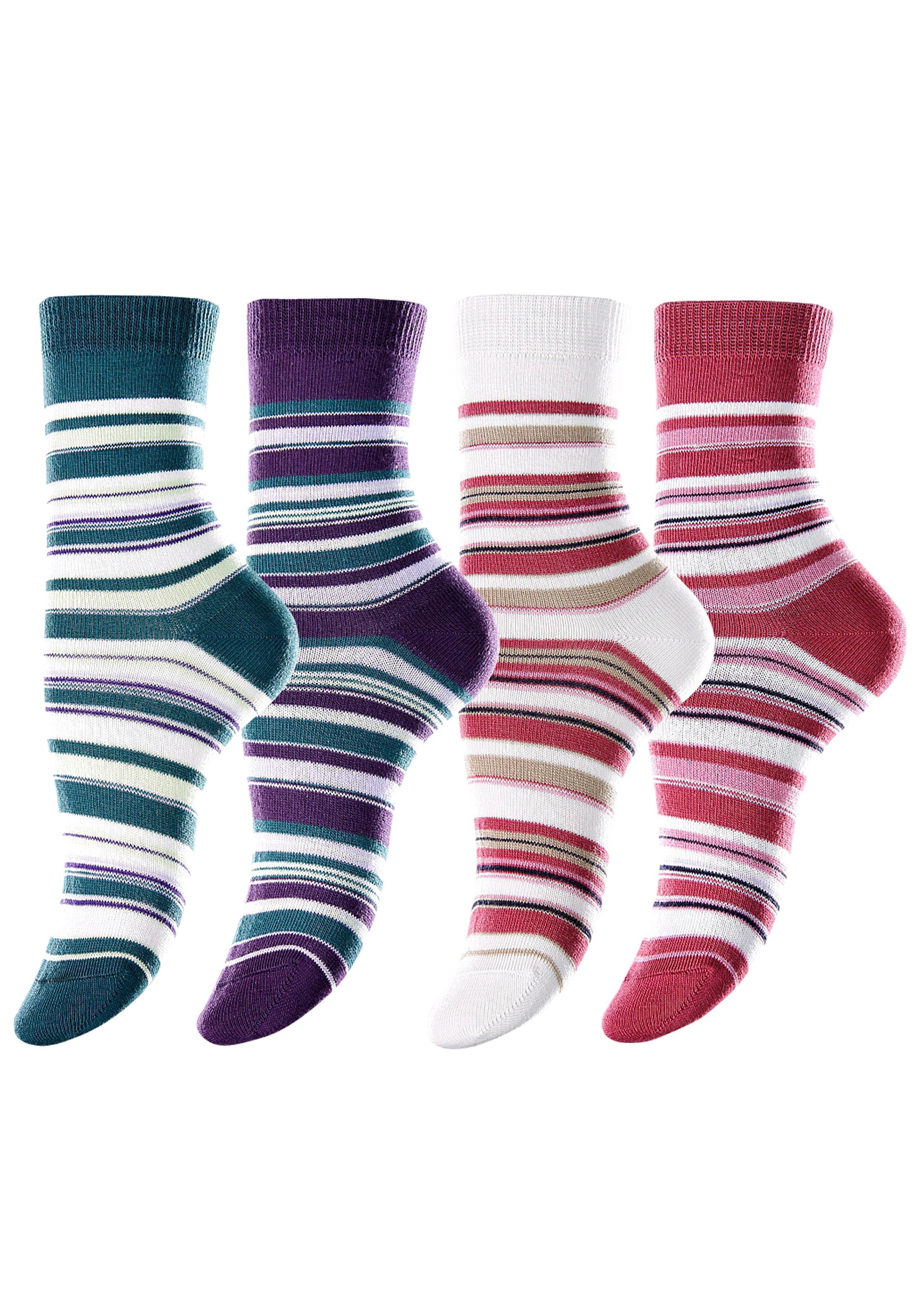 Lavana Sokken met streepdessin (set, 4 paar)