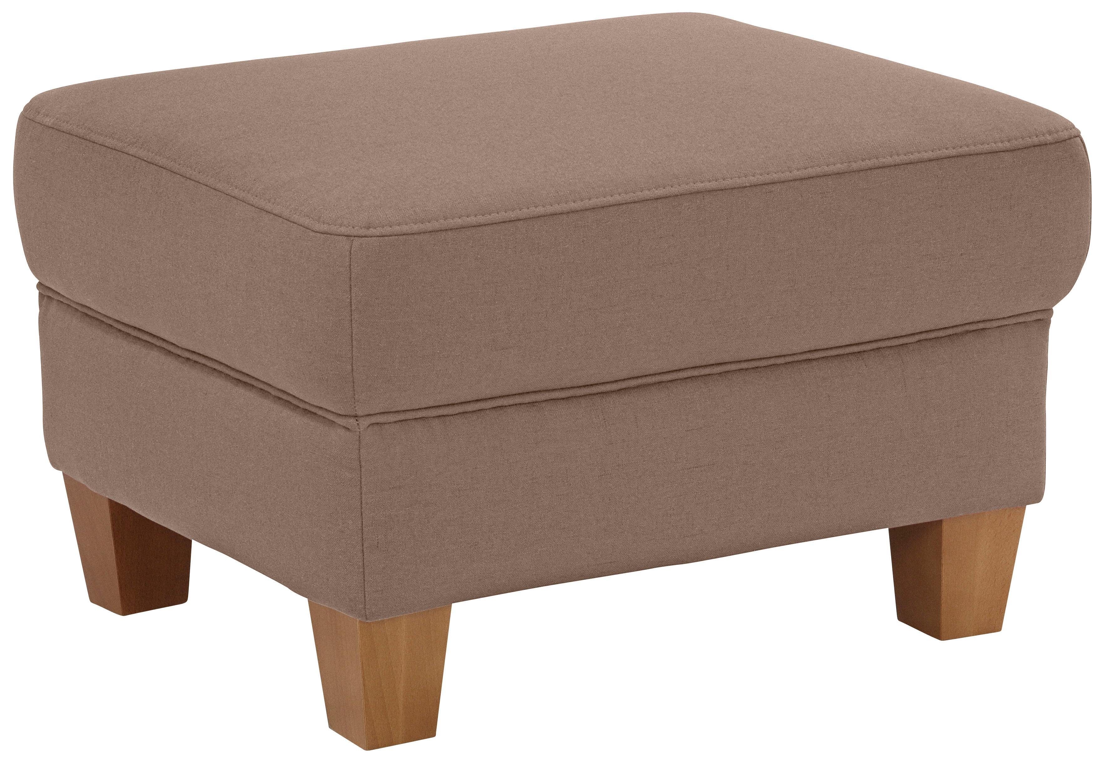 Home affaire Hocker Texel met binnenvering en contrastnaad, poten beuken eikenkleur