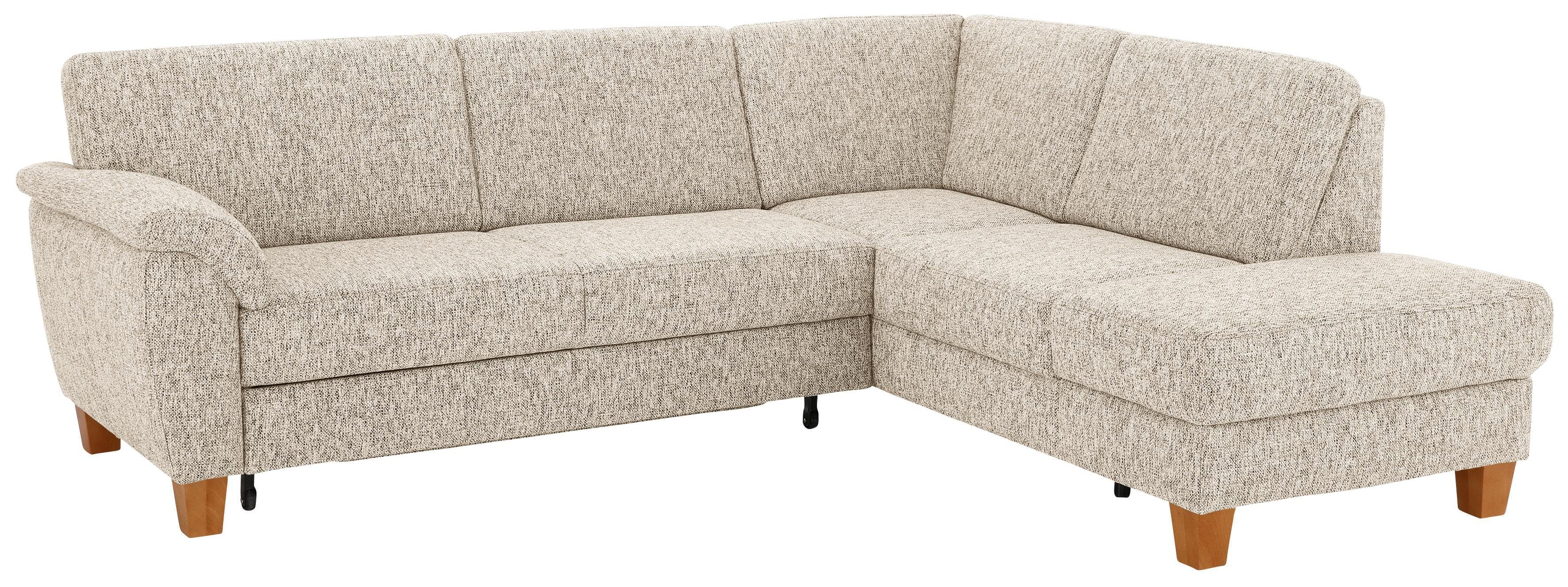 Home affaire Hoekbank Alta L-vorm met binnenvering en contrastnaad, poten beuken eikenkleur