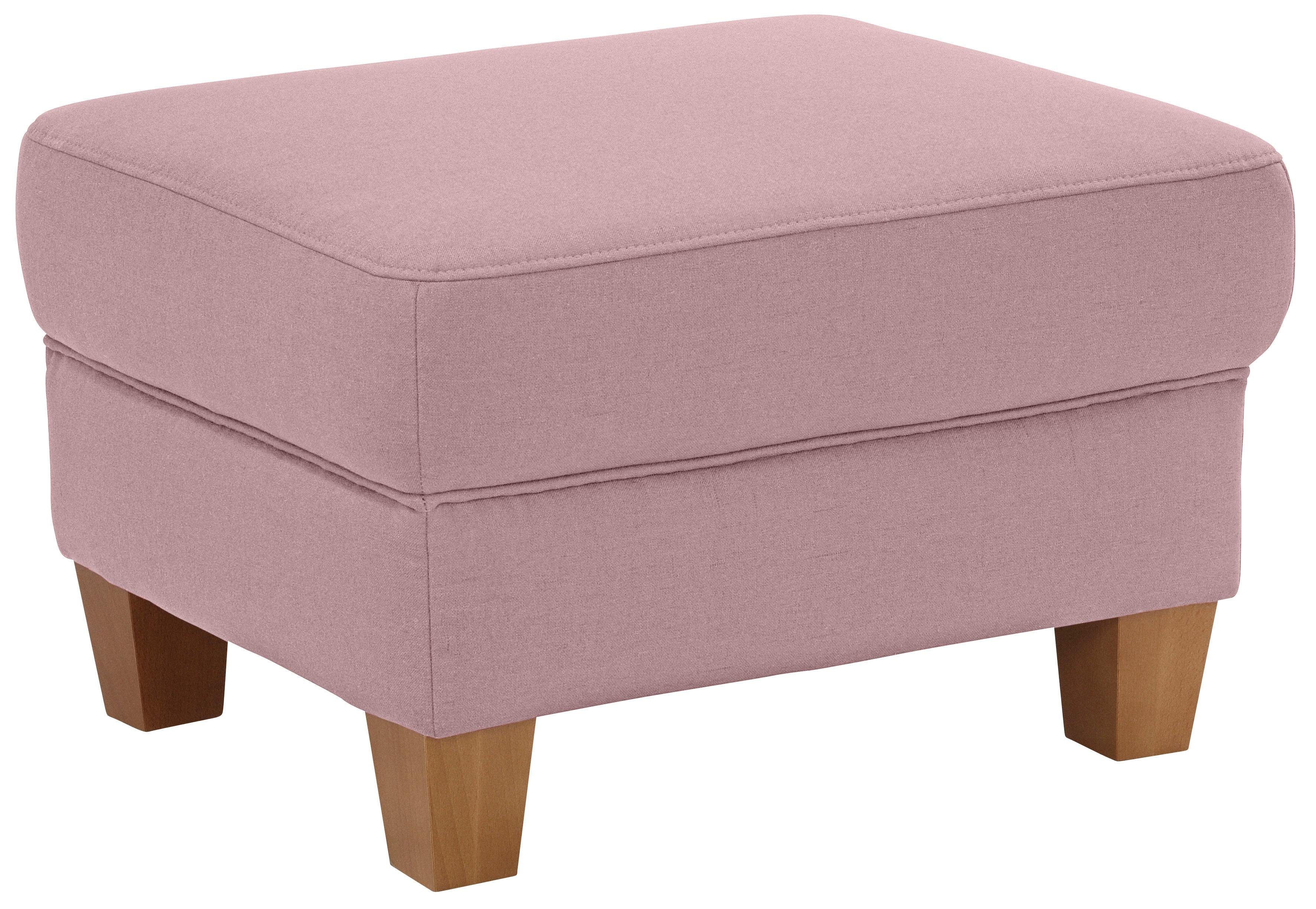 Home affaire Hocker Texel met binnenvering en contrastnaad, poten beuken eikenkleur