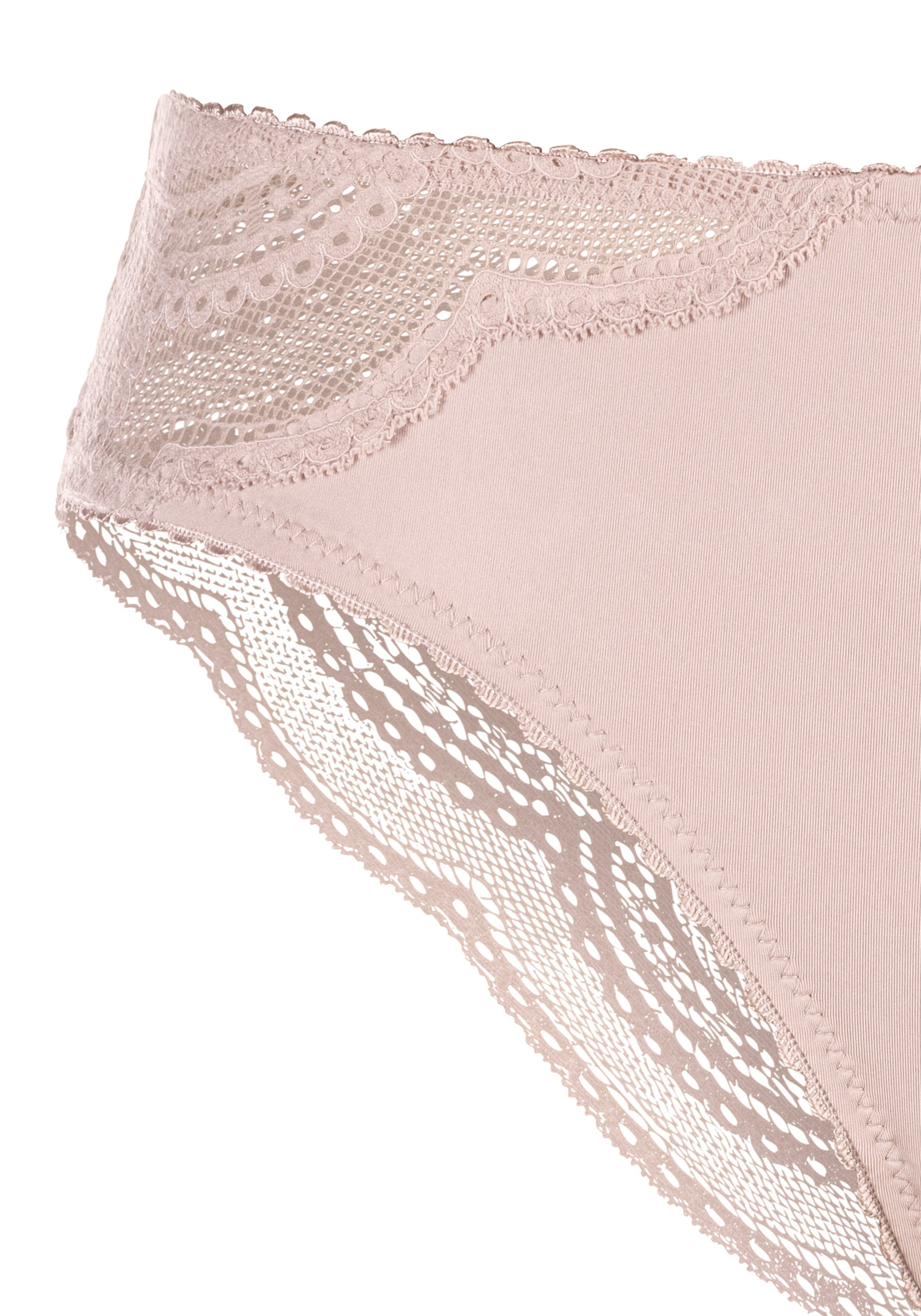 Lascana Brazilian slip met fijne kant (set, 2 stuks)