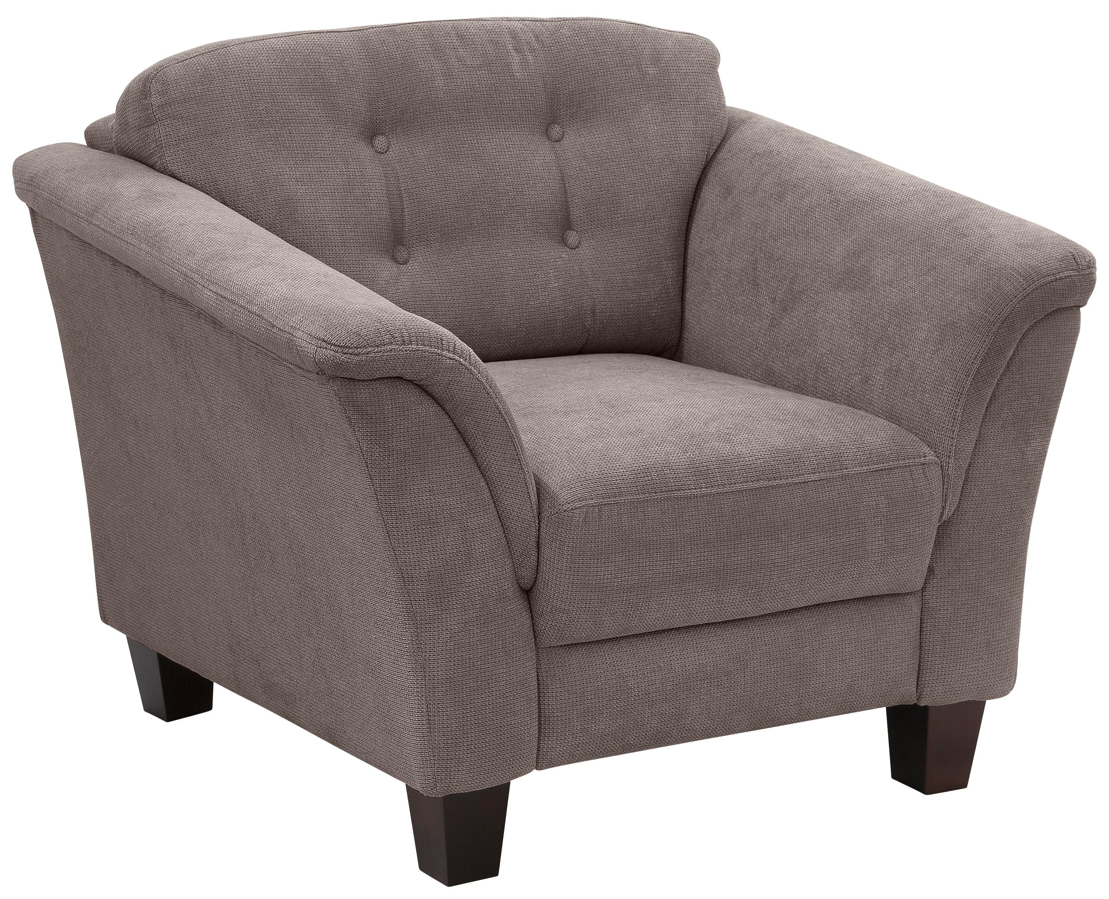 Home affaire Fauteuil Trondheim met binnenvering, capitonnage achter, poten van beukenhout (set)