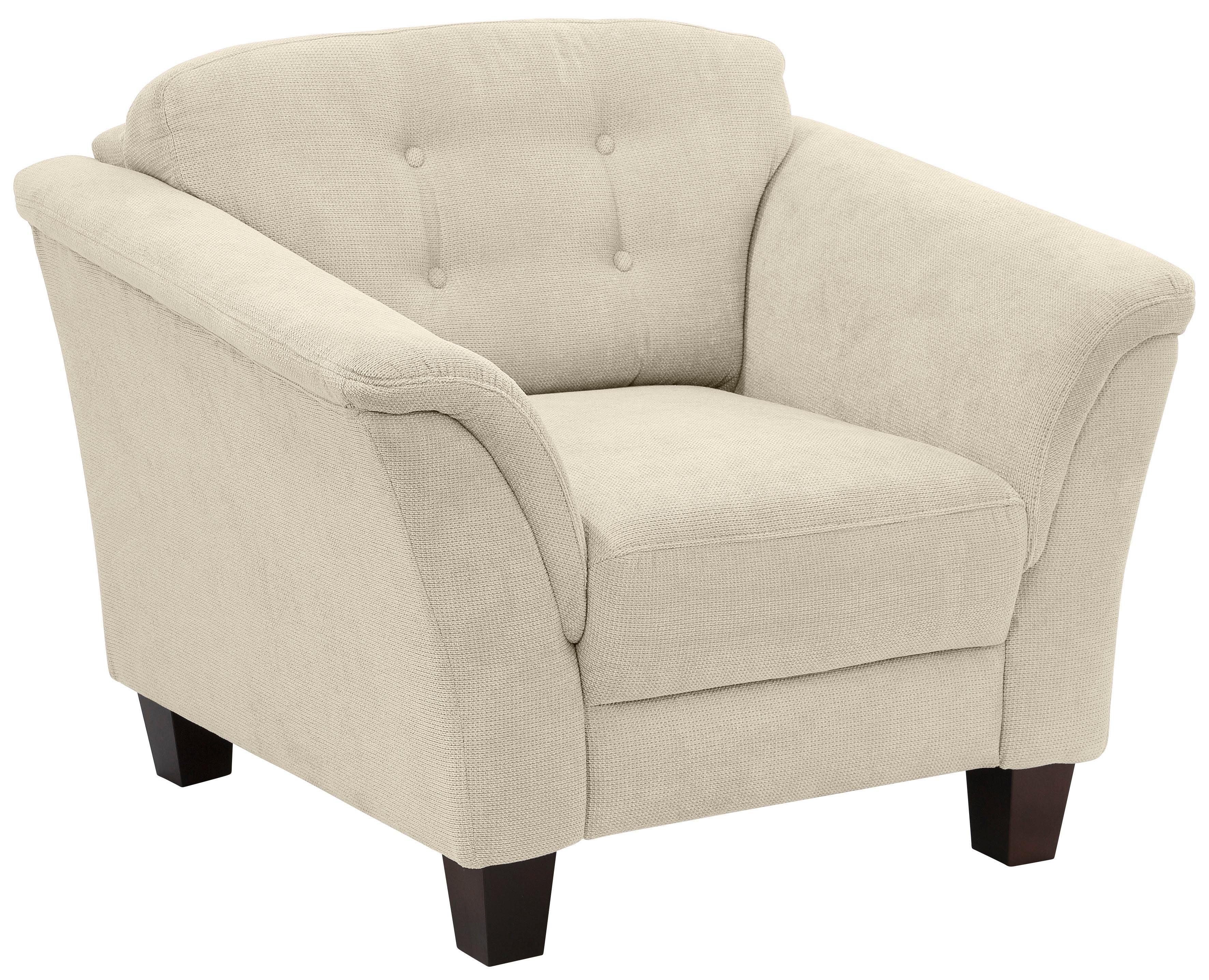 Home affaire Fauteuil Trondheim met binnenvering, capitonnage achter, poten van beukenhout (set)