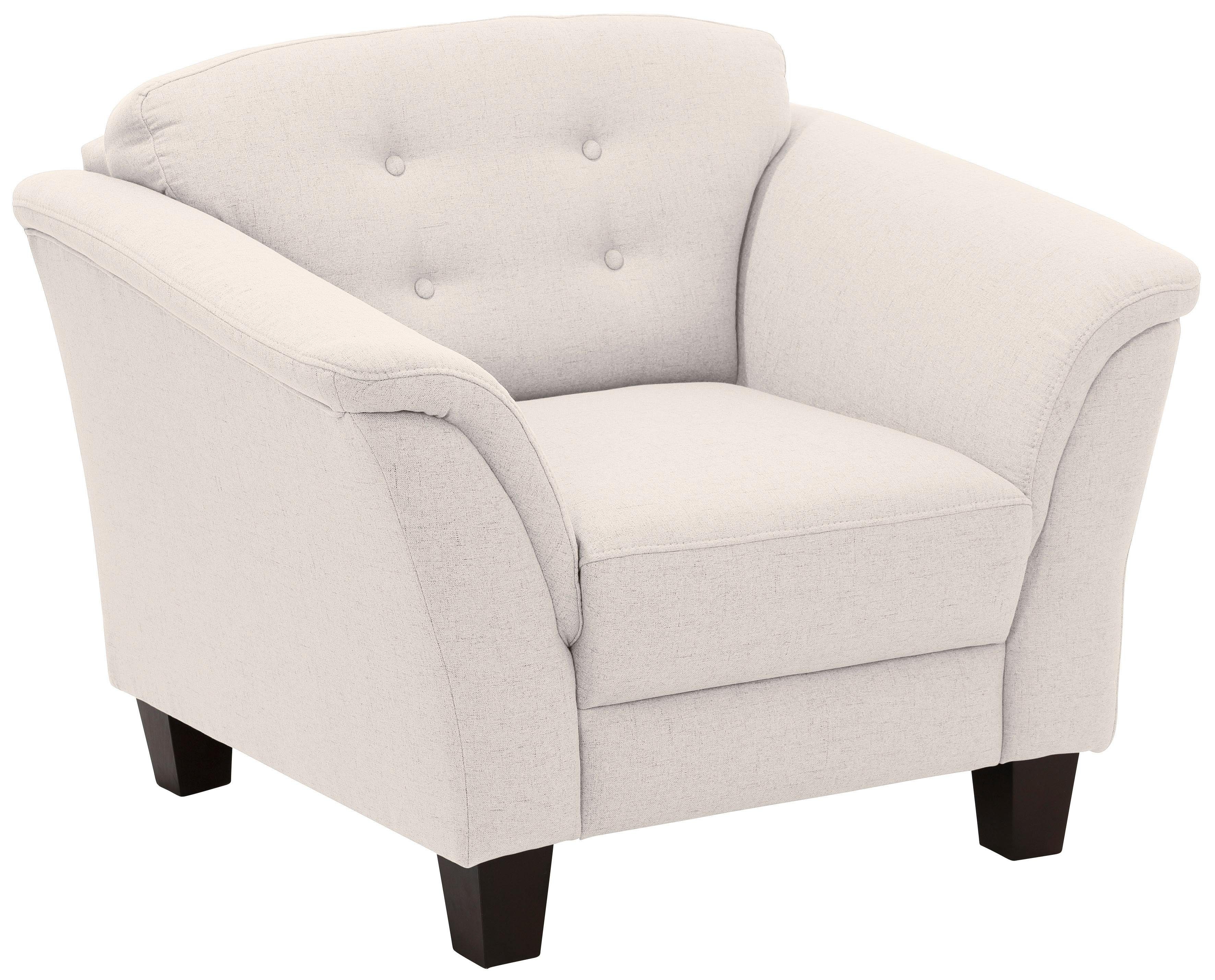 Home affaire Fauteuil Trondheim met binnenvering, capitonnage achter, poten van beukenhout (set)