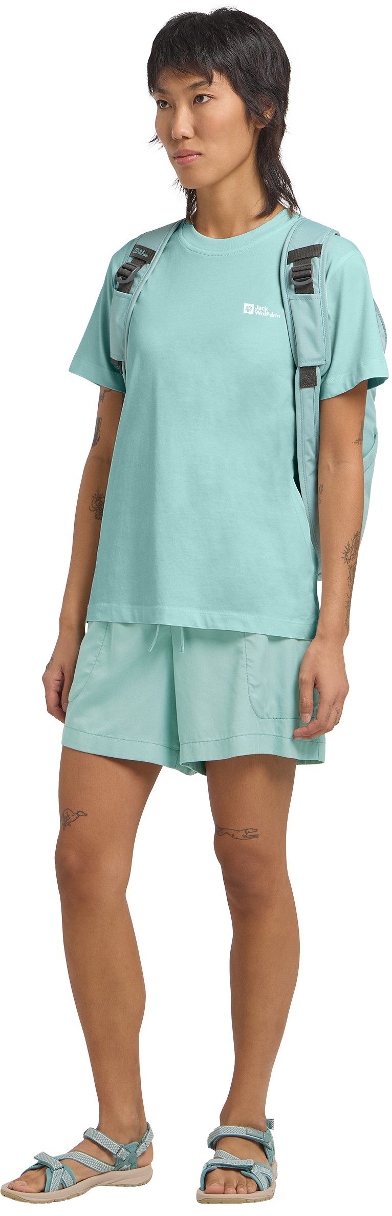 Jack Wolfskin T-shirt ESSENTIAL T W zacht, klassiek t-shirt van ademende bio-katoen