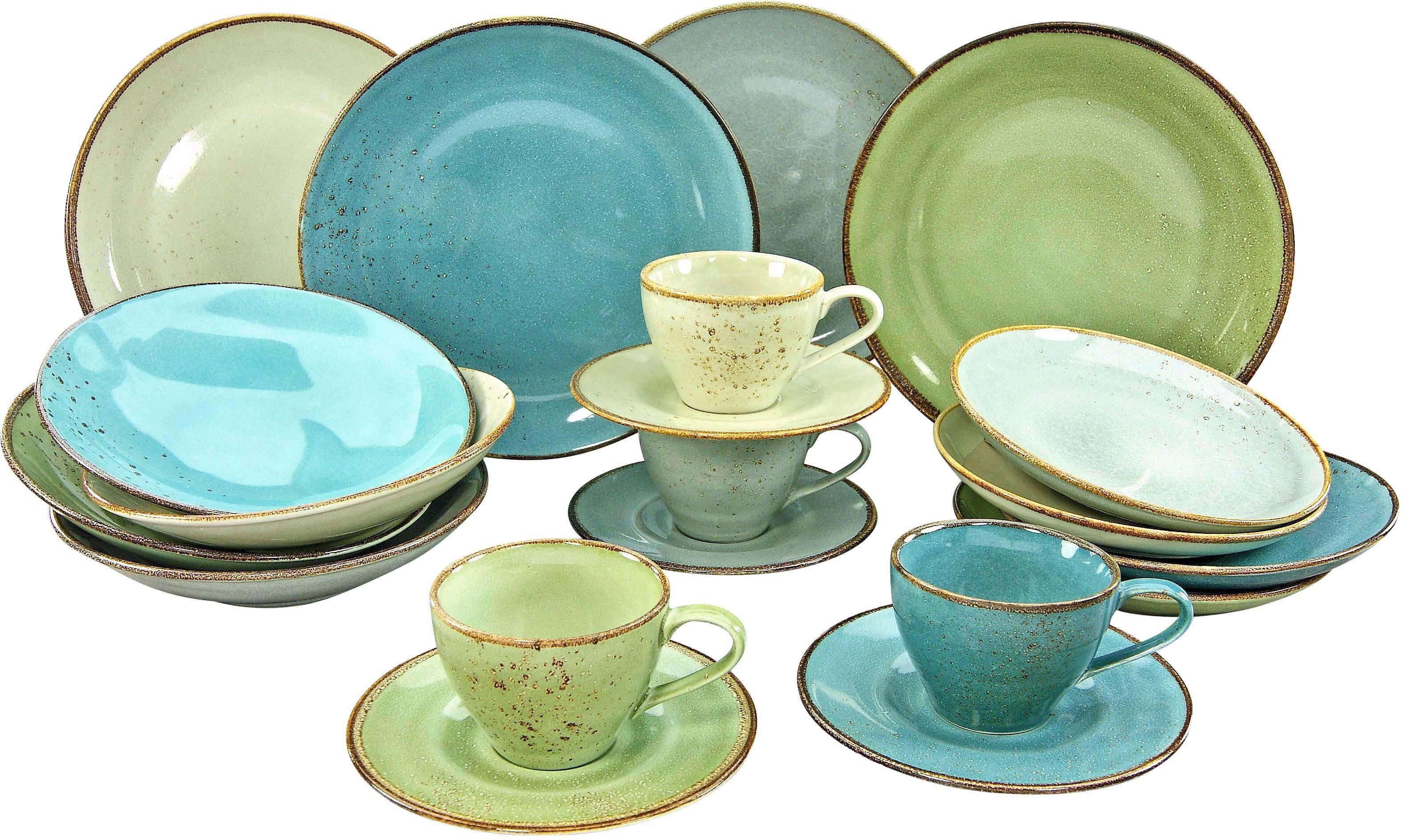 CreaTable Combi-servies Servies-set NATURE COLLECTION Servies, 20 delen, voor 4 personen (set, 20-delig) serviezen multicolor
