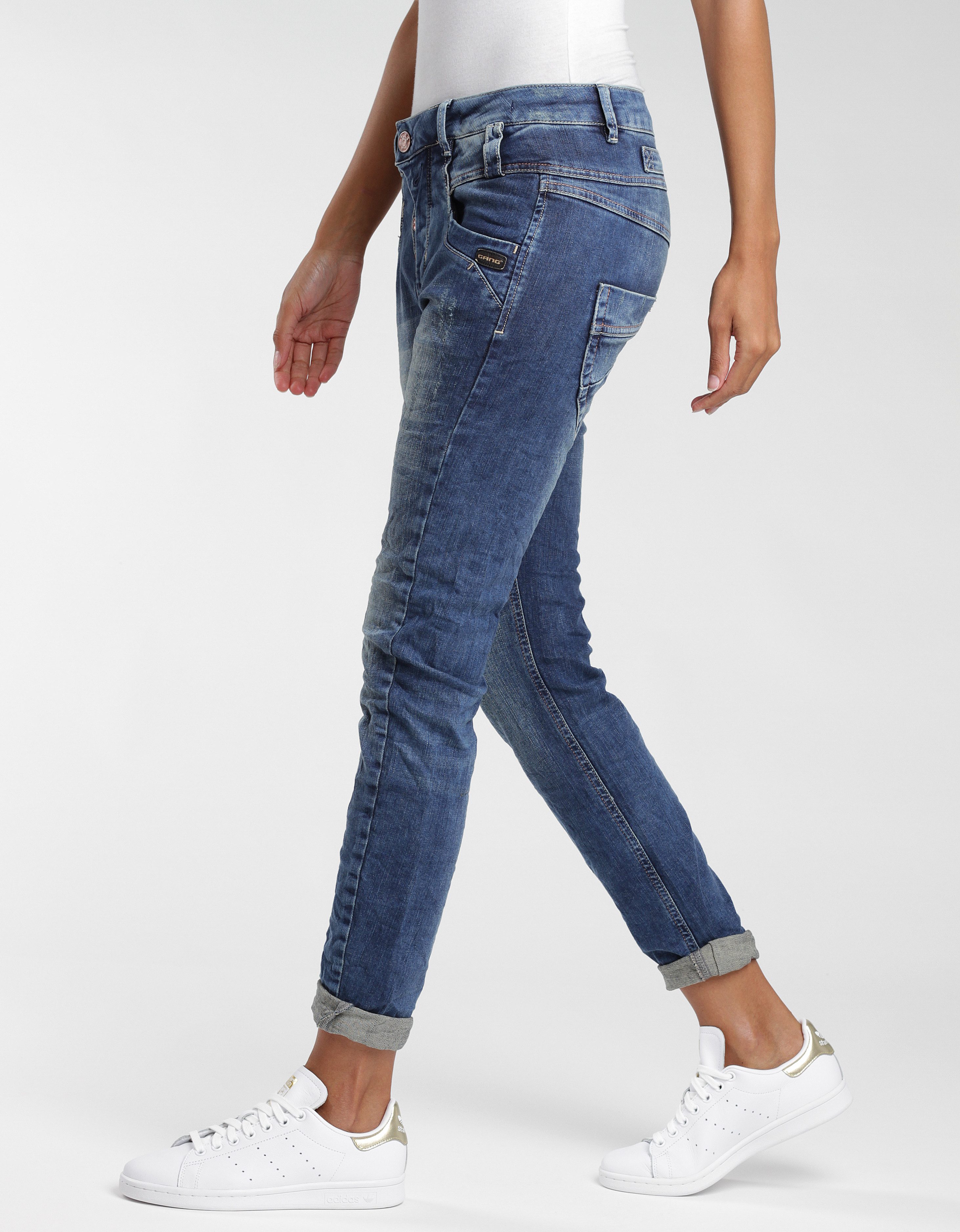 GANG Slim fit jeans 94Marge met bijzondere 4-knoopssluiting