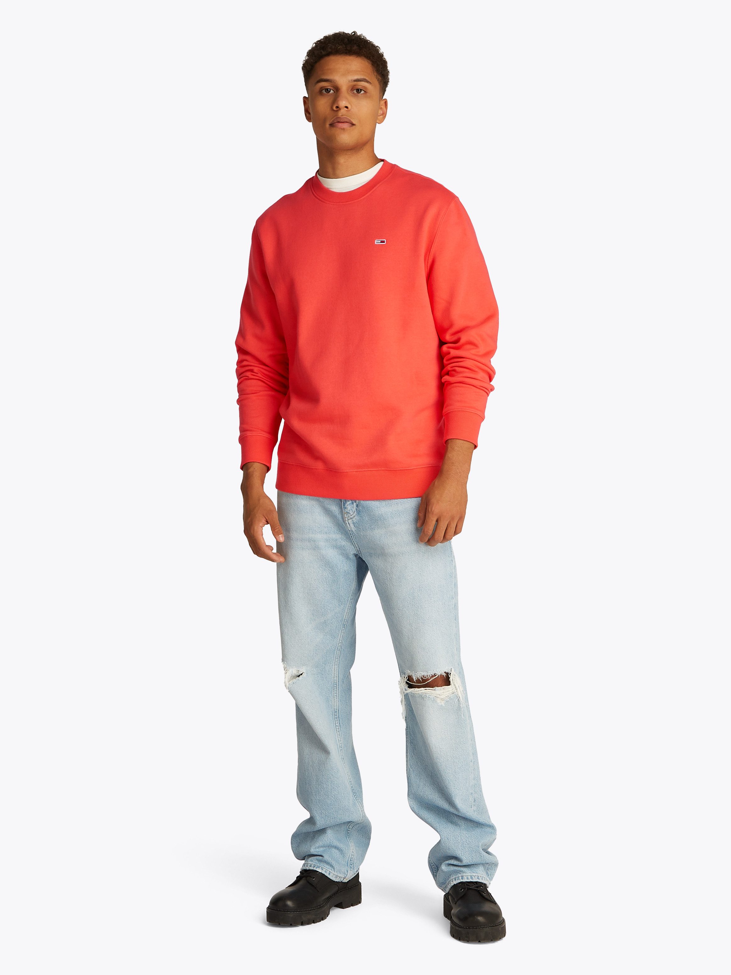 TOMMY JEANS Sweatshirt TJM REG S FLAG CREW Met geborduurd merklogo op borsthoogte