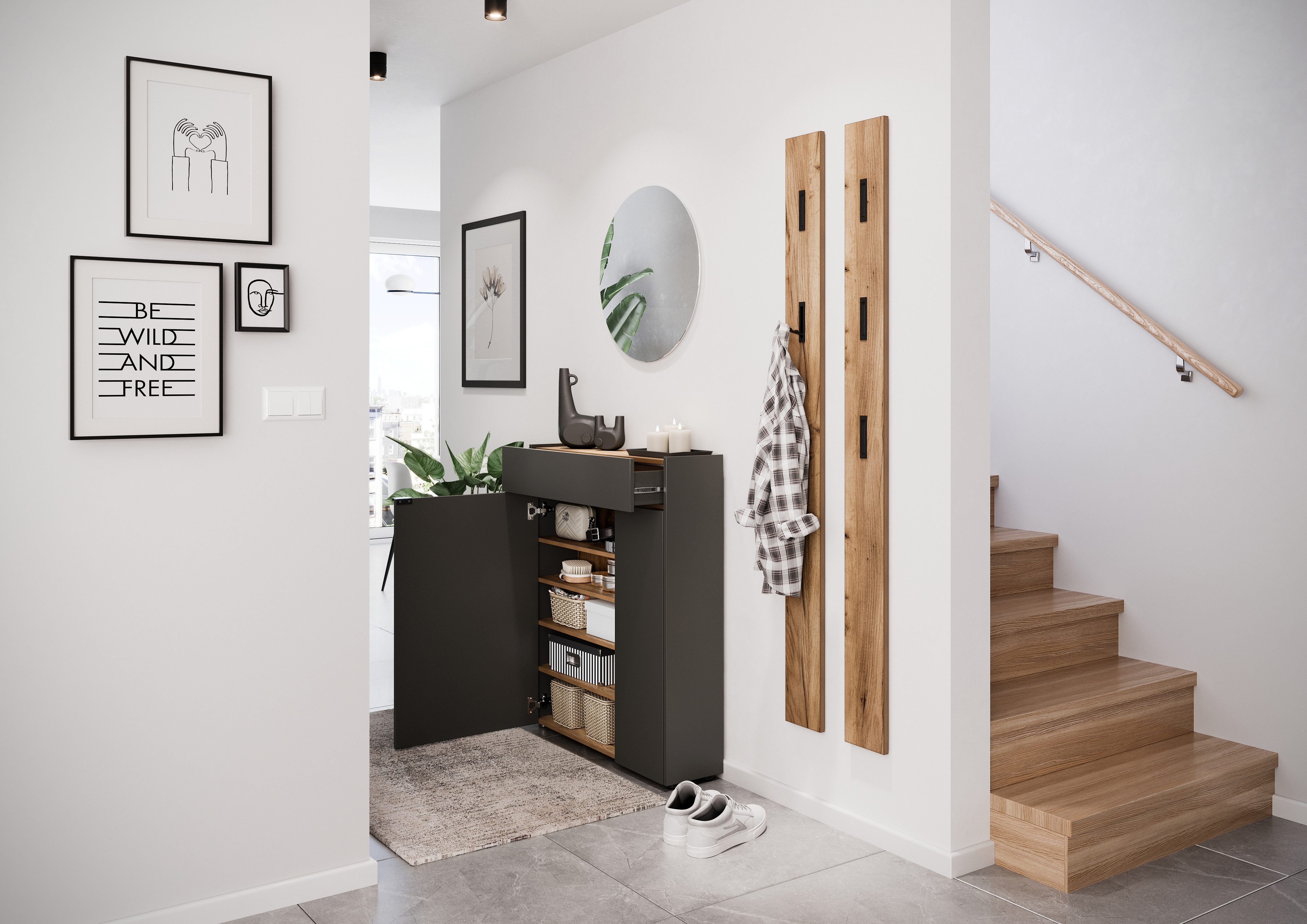 GERMANIA Multifunctionele kast Ameca met geringe diepte - ideaal voor smalle gangen, breedte 83 cm (1 stuk)