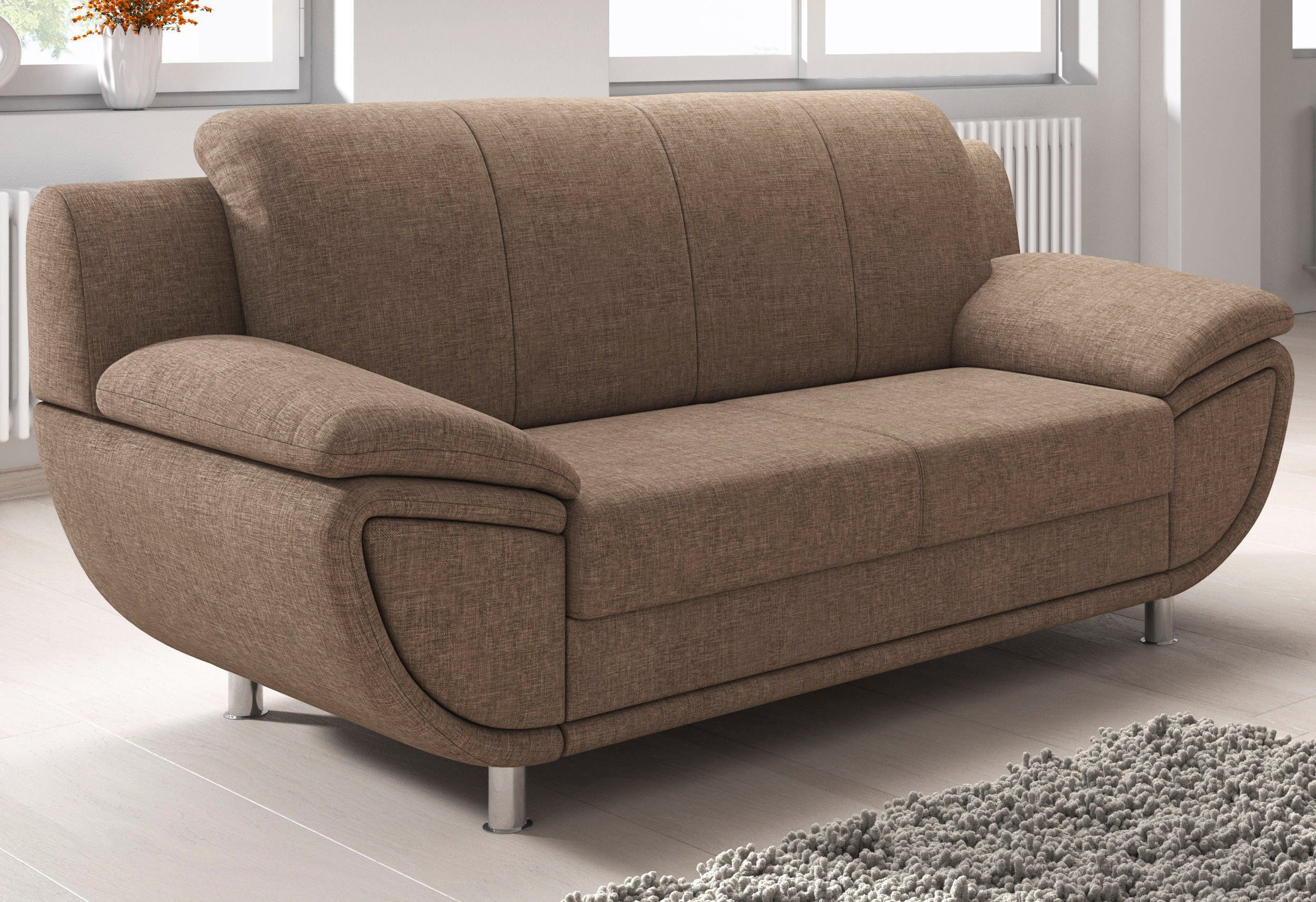 TRENDMANUFAKTUR 2-zitsbank Rondo II, tijdloos en comfortabel, naar keuze met comfortabele binnenvering, met extra brede armleuningen
