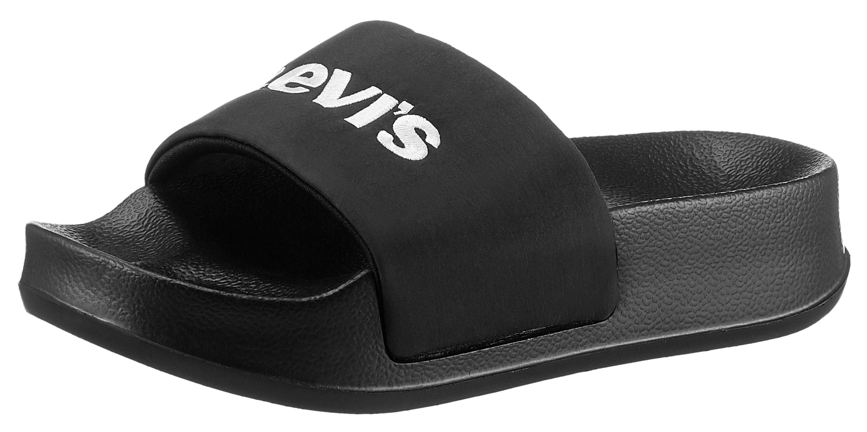 Levi's® Slippers JUNE S BOLD PADDED plateau, zomerschoen, slippers met logo-opdruk