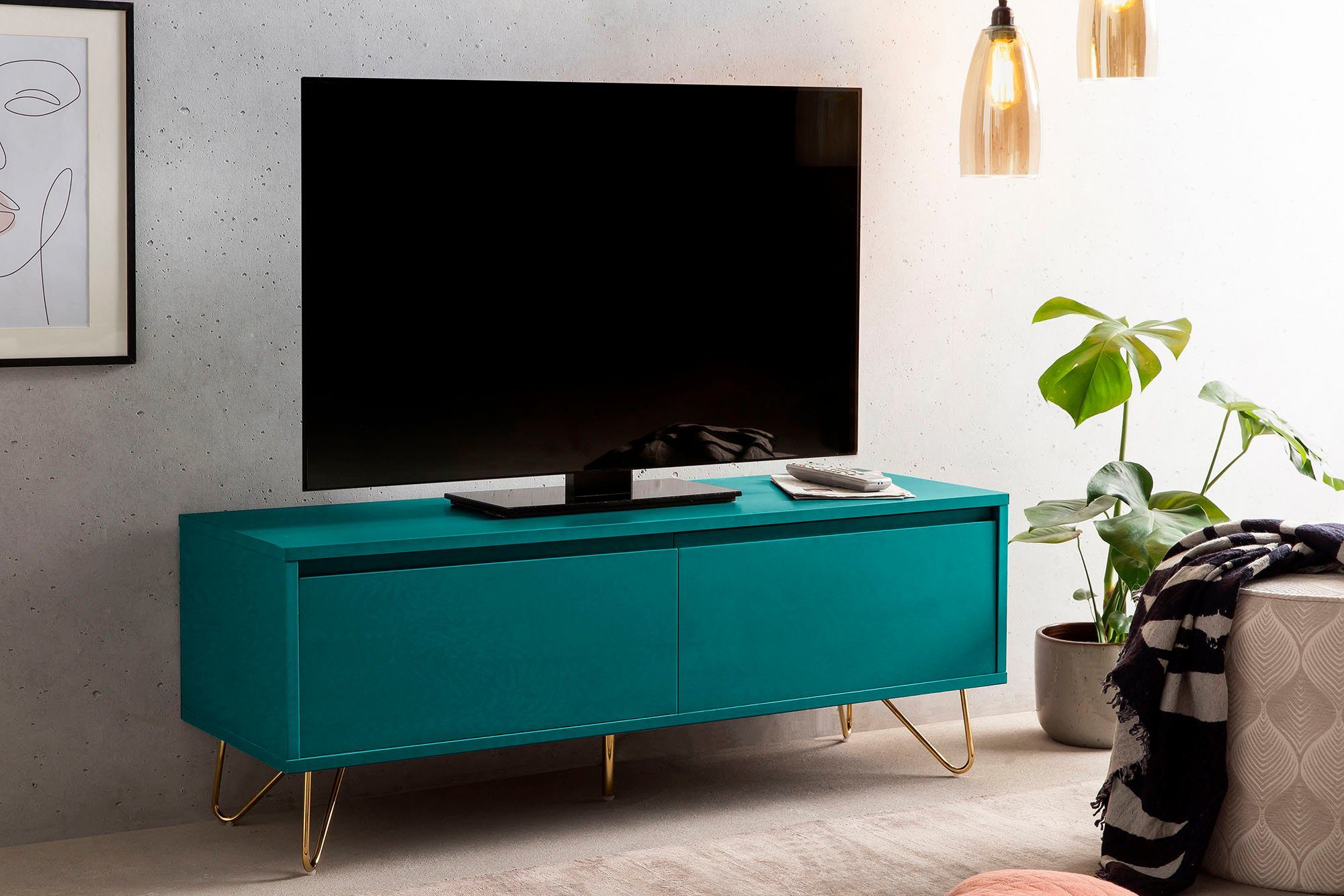 SalesFever Tv-meubel Commode met kleppendempers, hairpin benen