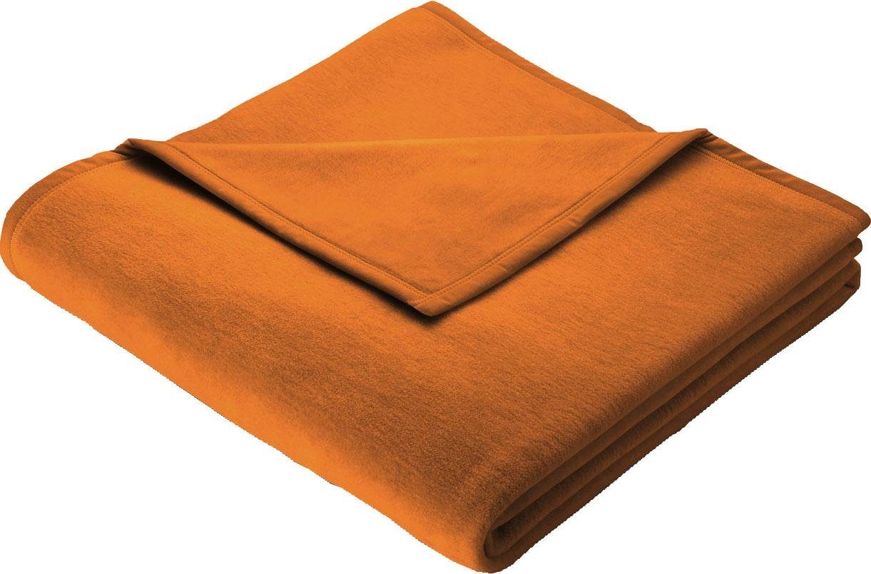 biederlack deken wohndecke cotton home in uni design, knuffeldeken oranje