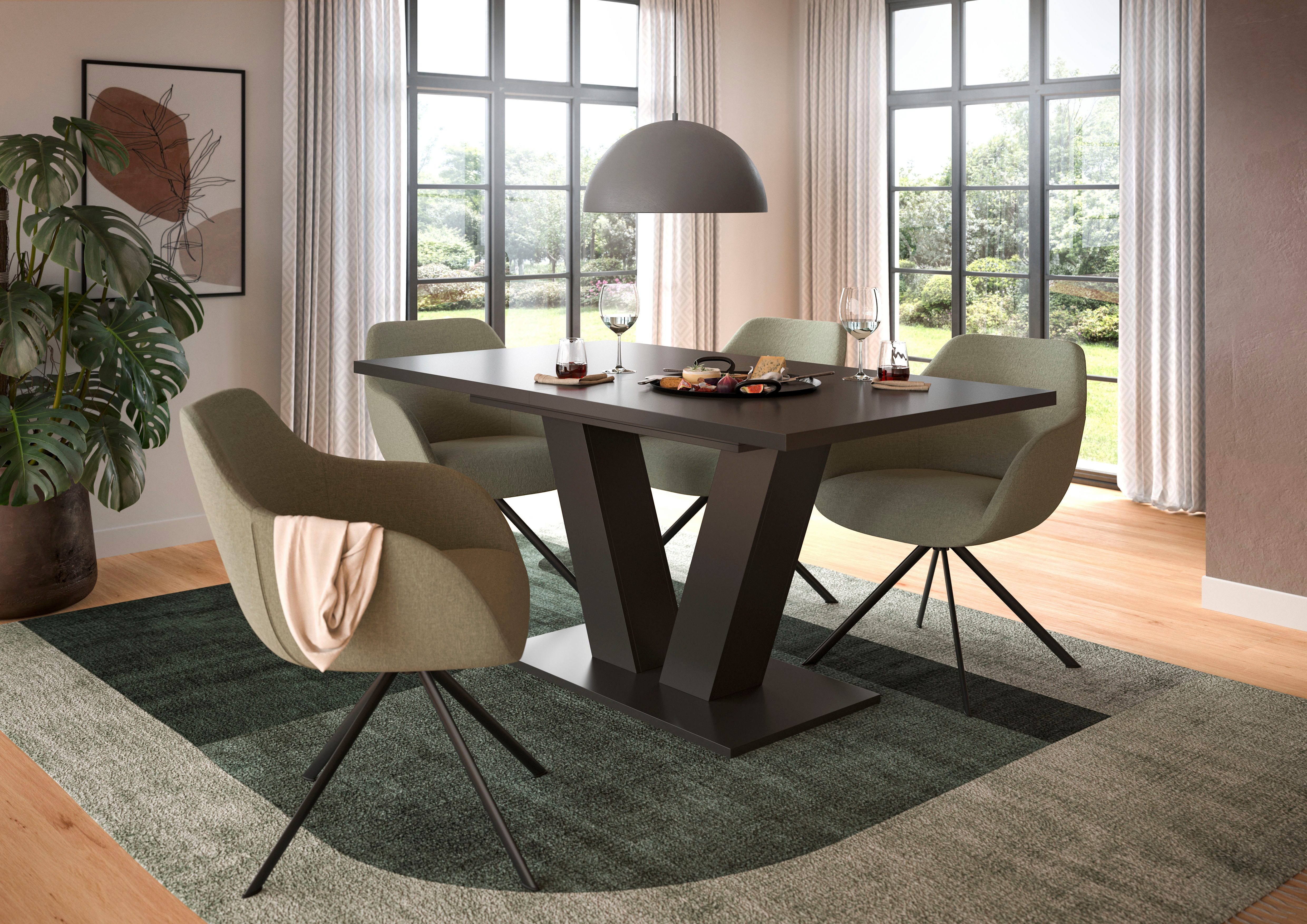 INOSIGN Eettafel Motus, uitschuifbaar 150 - 190 cm, inclusief 40 cm inlegplaat