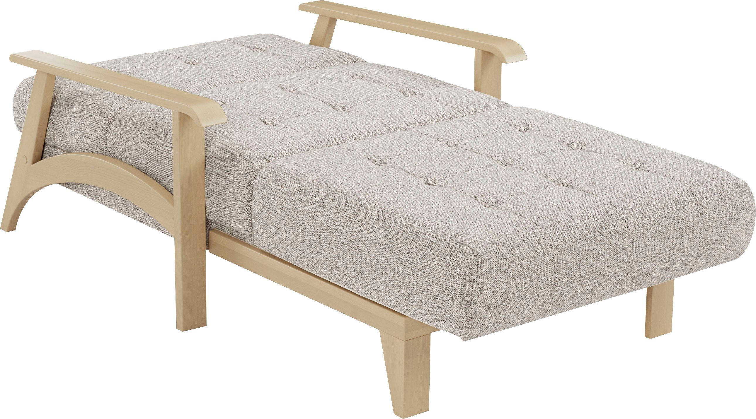 sit&more Récamier Billund Armleuningen van natuurlijk beukenhout, verschillende bekledingen en kleuren