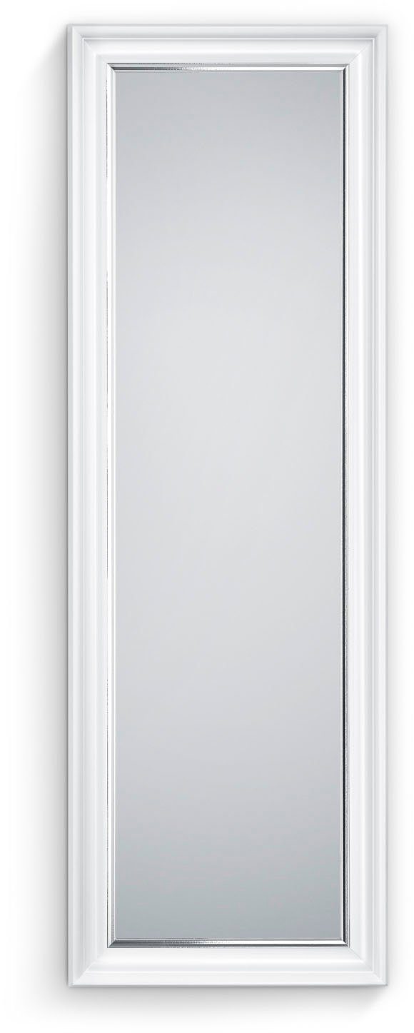 Langwerpige Spiegel in frame WANDA - Wit met chromen rand