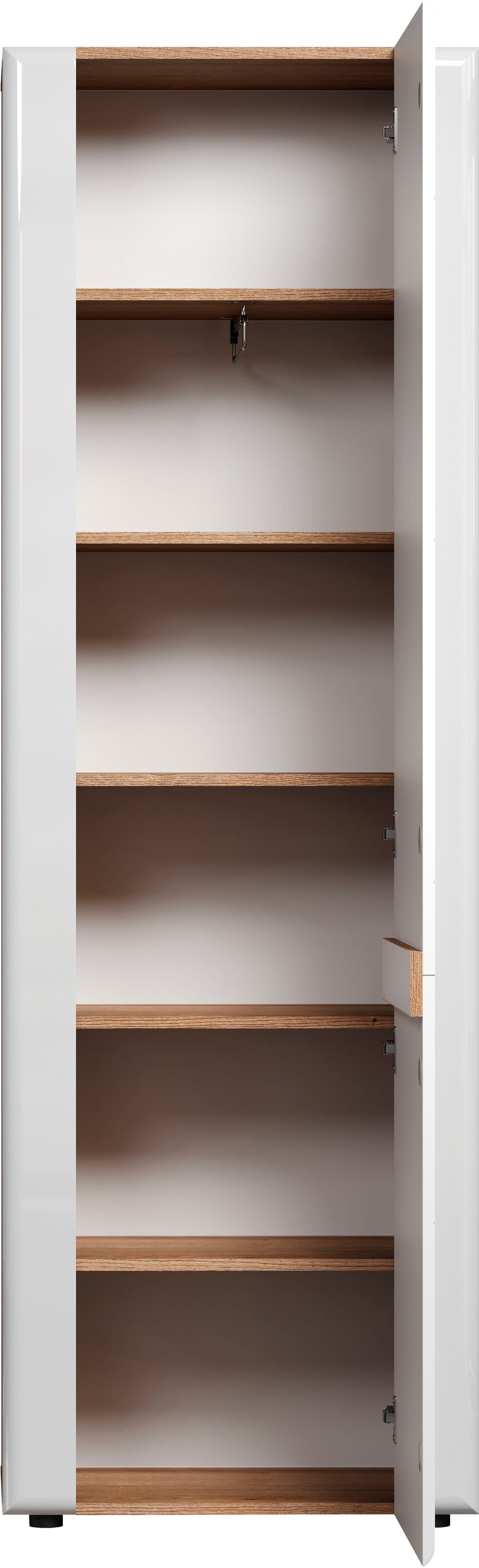 INOSIGN Vitrinekast Graz Hoge kast met glazen deuren Grifflos, breedte 96 cm, hoogte 132 cm (1 stuk)