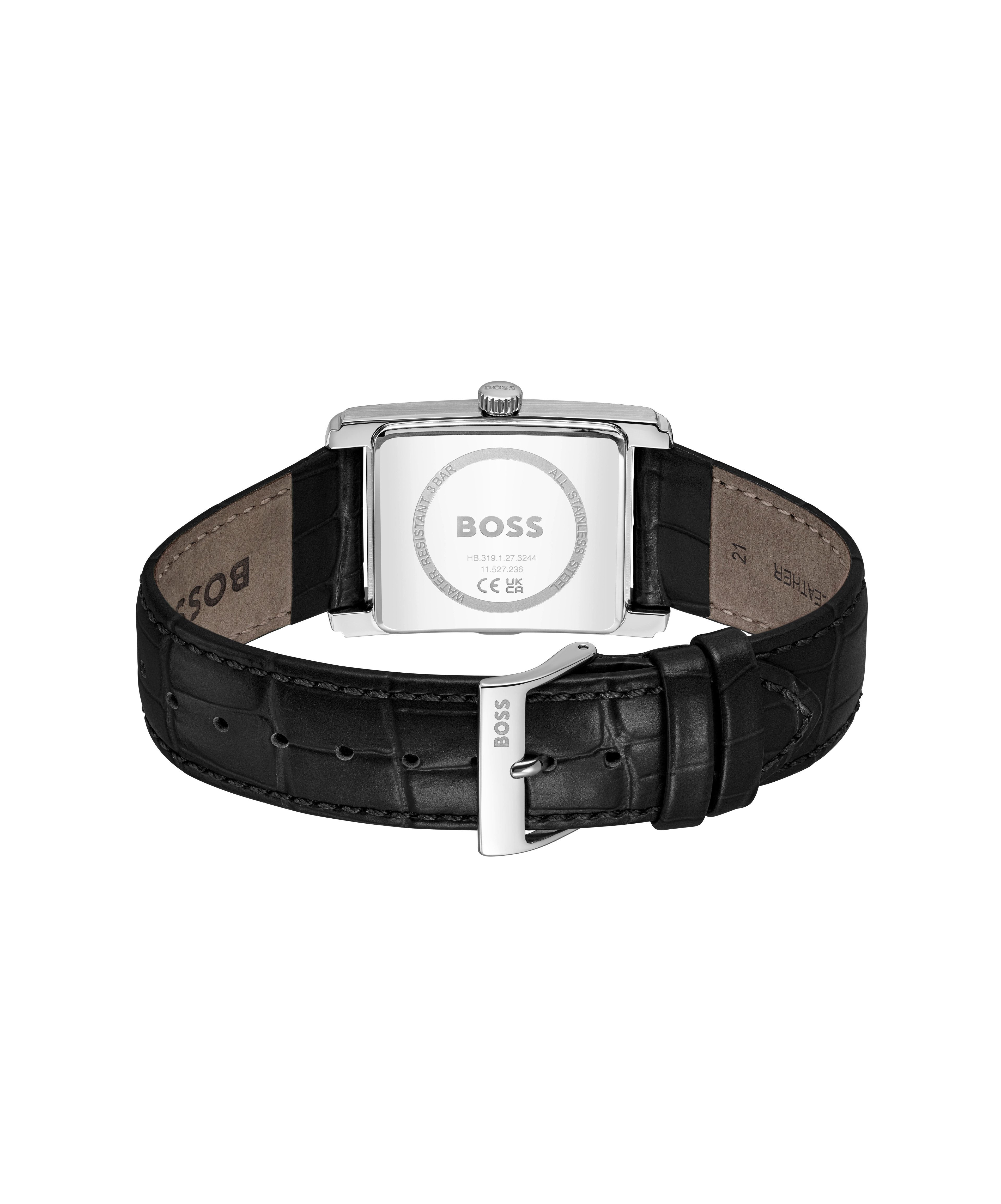 Boss Kwartshorloge PRINCIPLE DRESS Horloge, dameshorloge, herenhorloge, lederen armband, analoog, dag