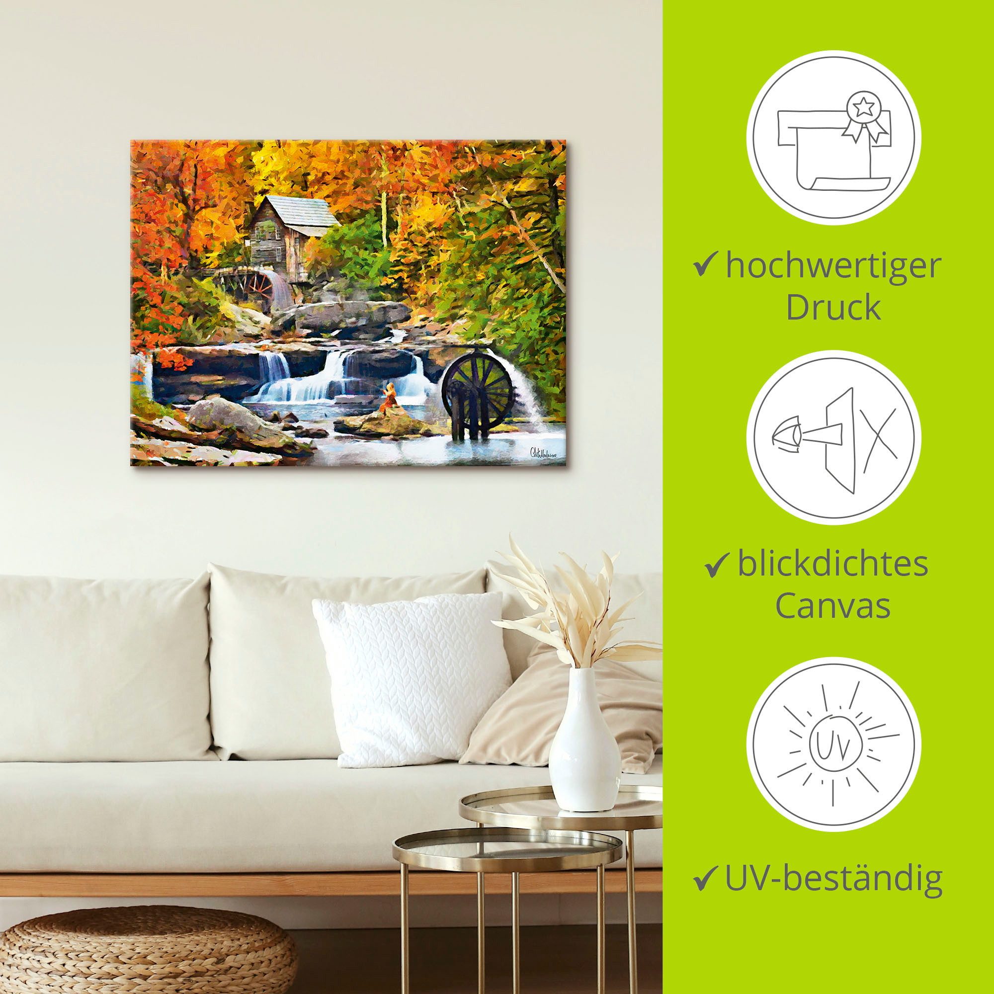 Artland Artprint op linnen Amerikaanse beroemde molen