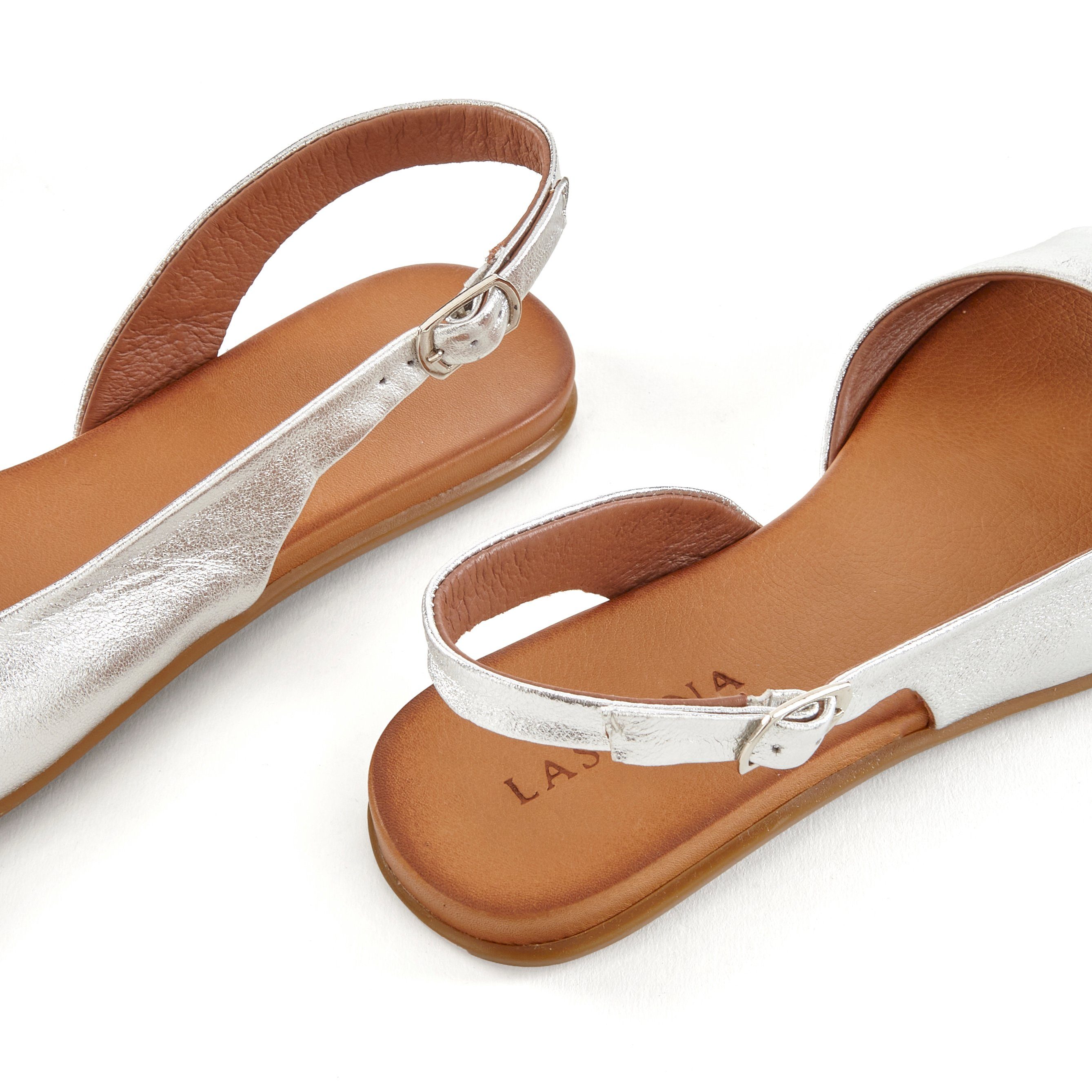 Lascana Sandalen van leer in modieuze metallic-look, sandaal, zomerschoen