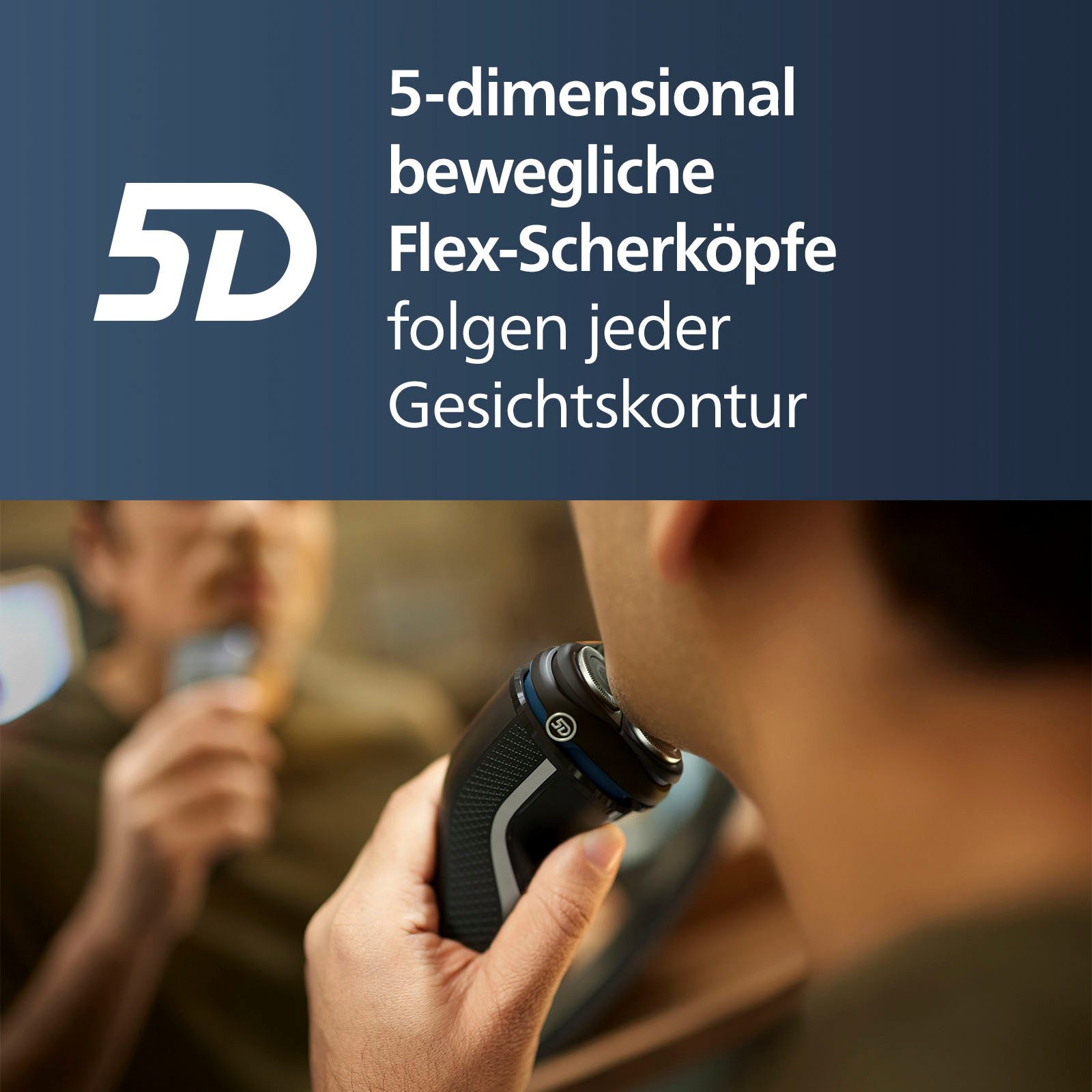 Philips Elektrisch scheerapparaat Shaver Series 3000 S3143/00 5-dimensionaal beweegbare flex-scheerkoppen, beschermkap