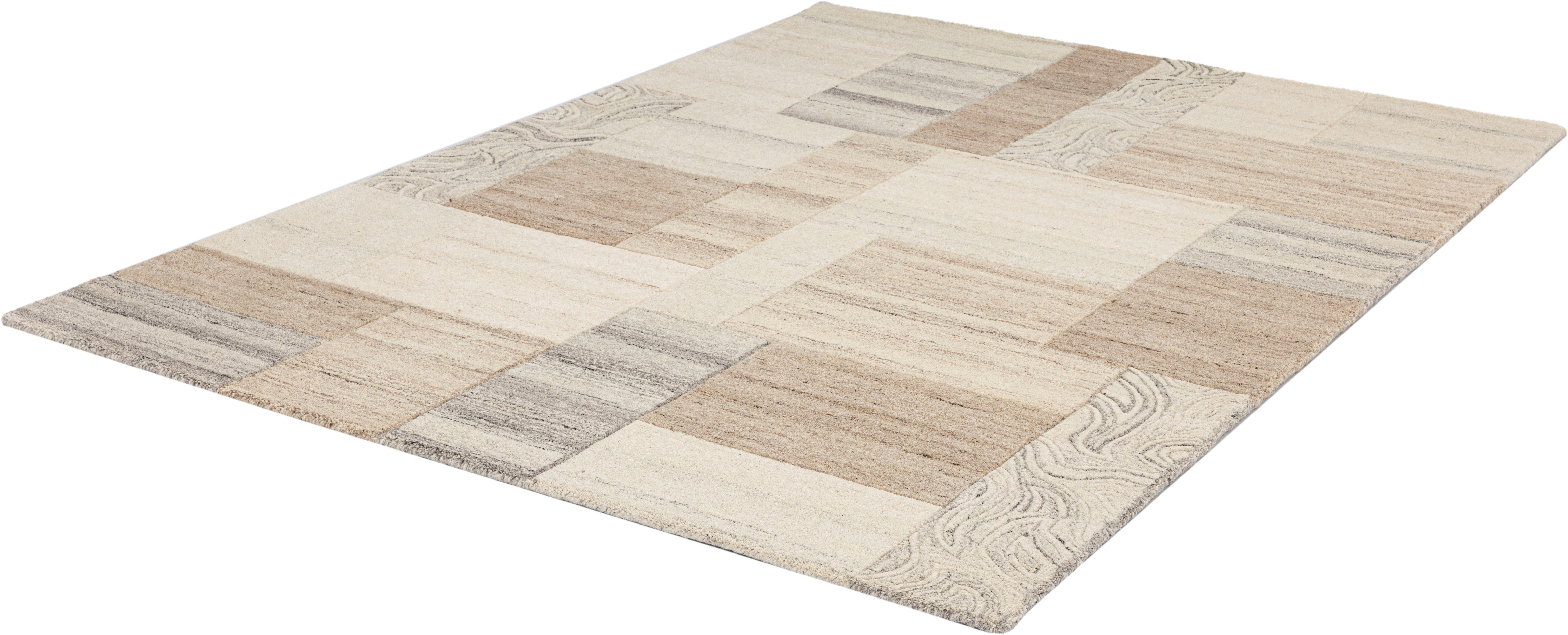THEKO Wollen kleed Lola, wol, handgemaakt, patchwork ontwerp, handgetufted