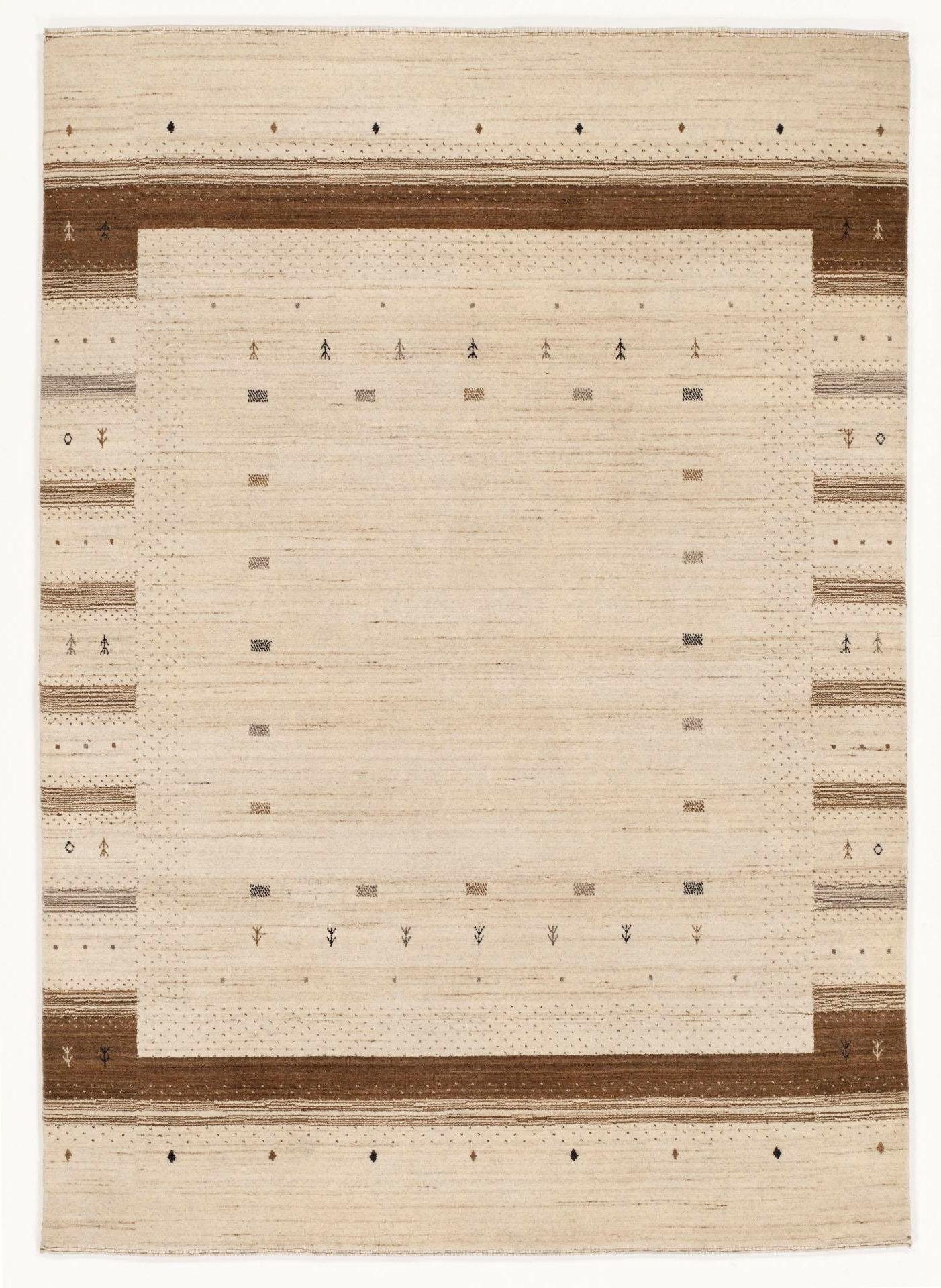 OCI DIE TEPPICHMARKE Wollen kleed Loriba Avalon zuivere wol, met de hand geknoopt, woonkamer wollen vloerkleden maat 170x240 cm bruin