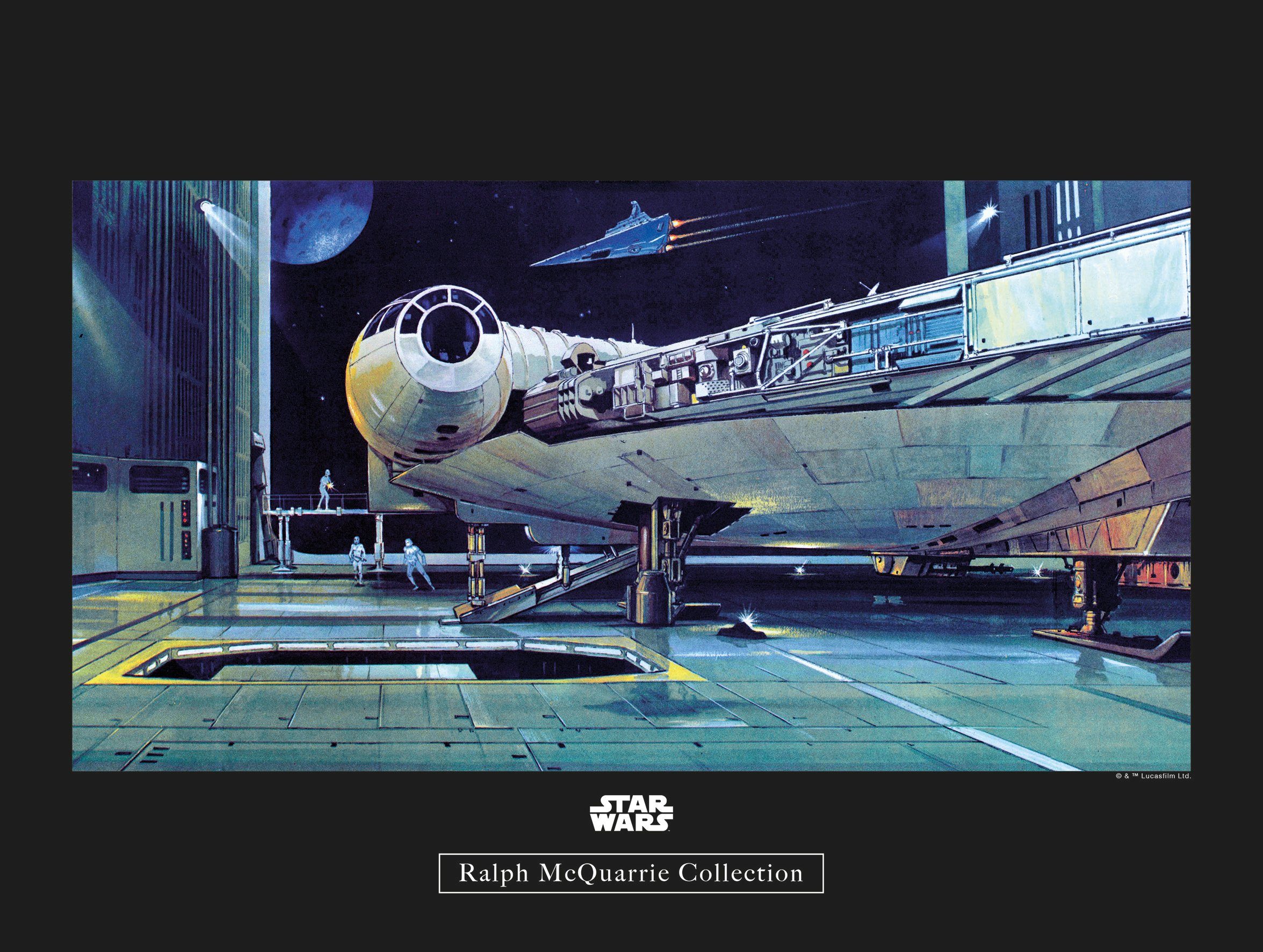 Komar wanddecoratie Star Wars Classic RMQ Falcon Hangar, zonder lijst