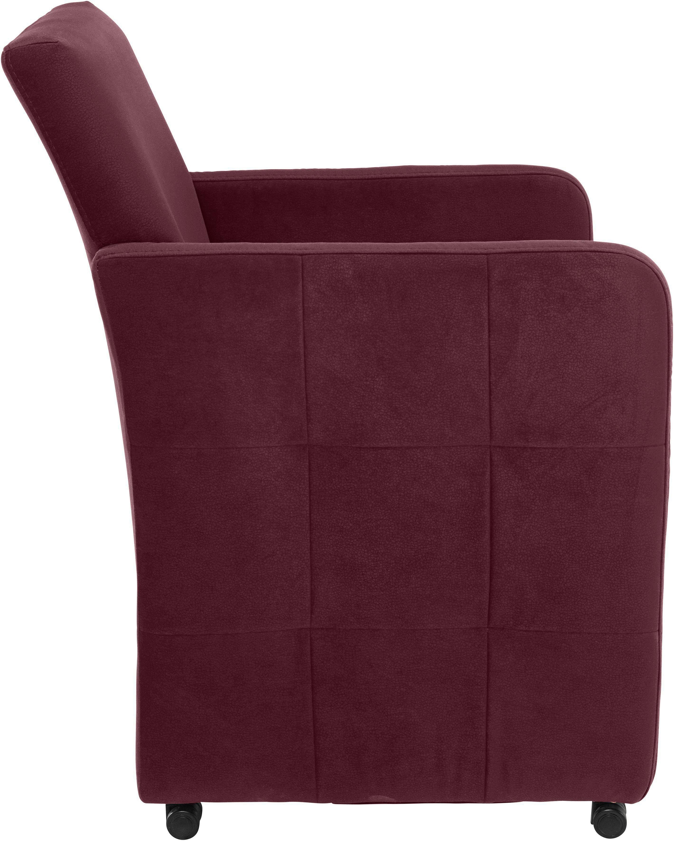 exxpo - sofa fashion Eetkamerstoel Barista, lounge stoel op wielen met hoge bodemvrijheid smalle armleuningen, totale breedte ca. 61 cm, comfortabele zithoogte ca. 49 cm