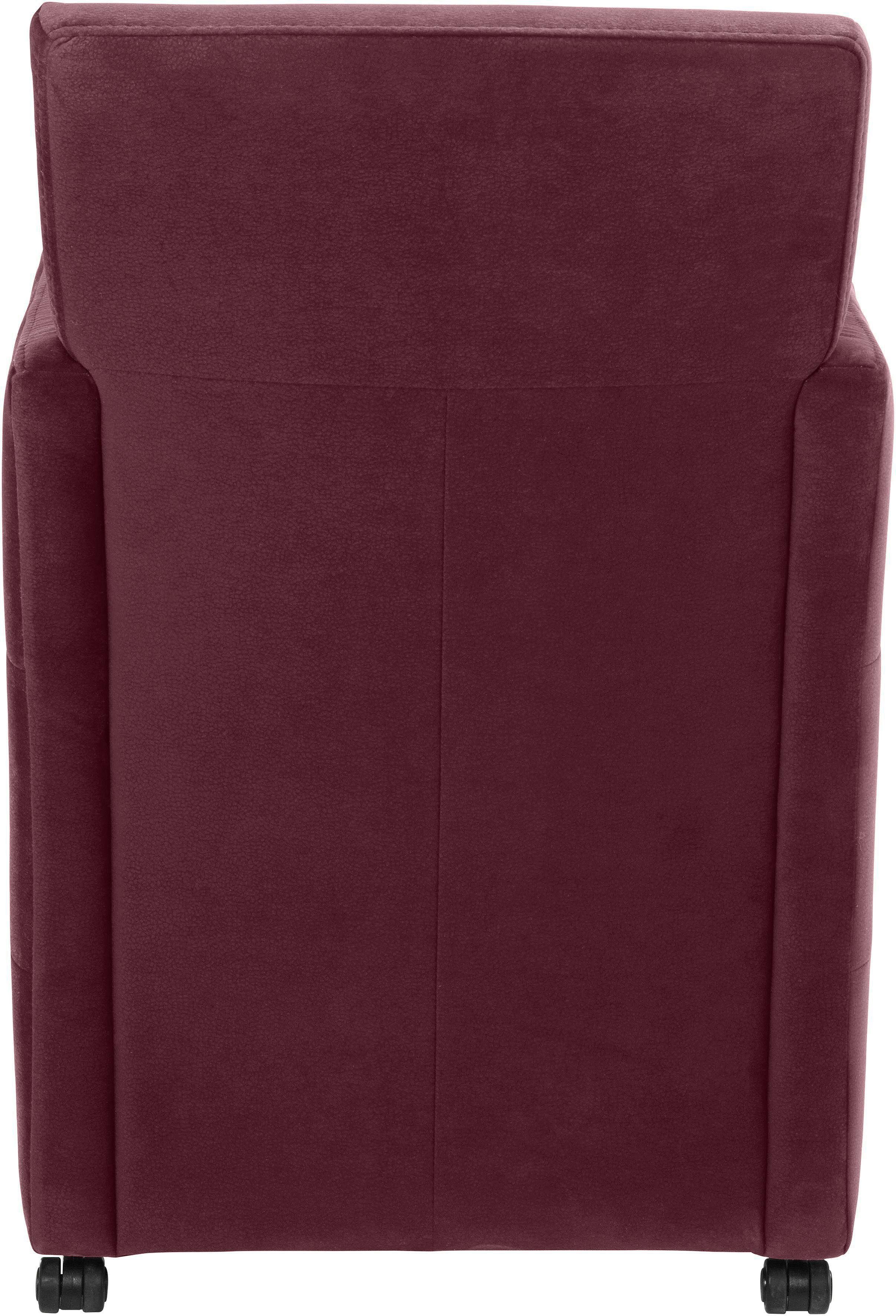 exxpo - sofa fashion Eetkamerstoel Barista, lounge stoel op wielen met hoge bodemvrijheid smalle armleuningen, totale breedte ca. 61 cm, comfortabele zithoogte ca. 49 cm