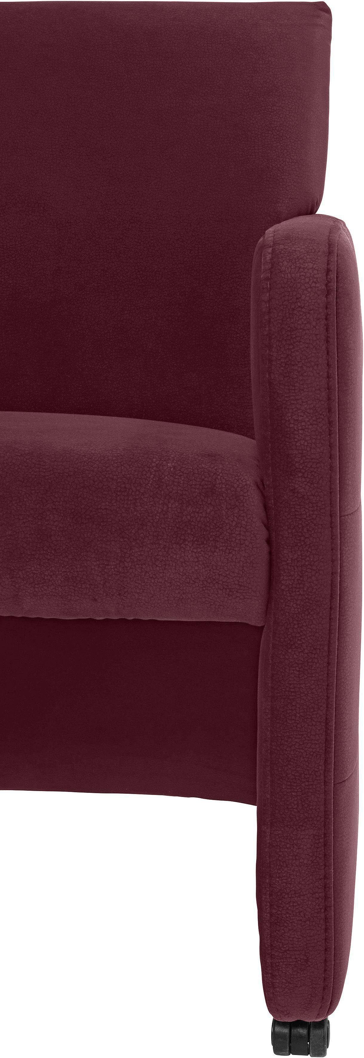 exxpo - sofa fashion Eetkamerstoel Barista, lounge stoel op wielen met hoge bodemvrijheid smalle armleuningen, totale breedte ca. 61 cm, comfortabele zithoogte ca. 49 cm