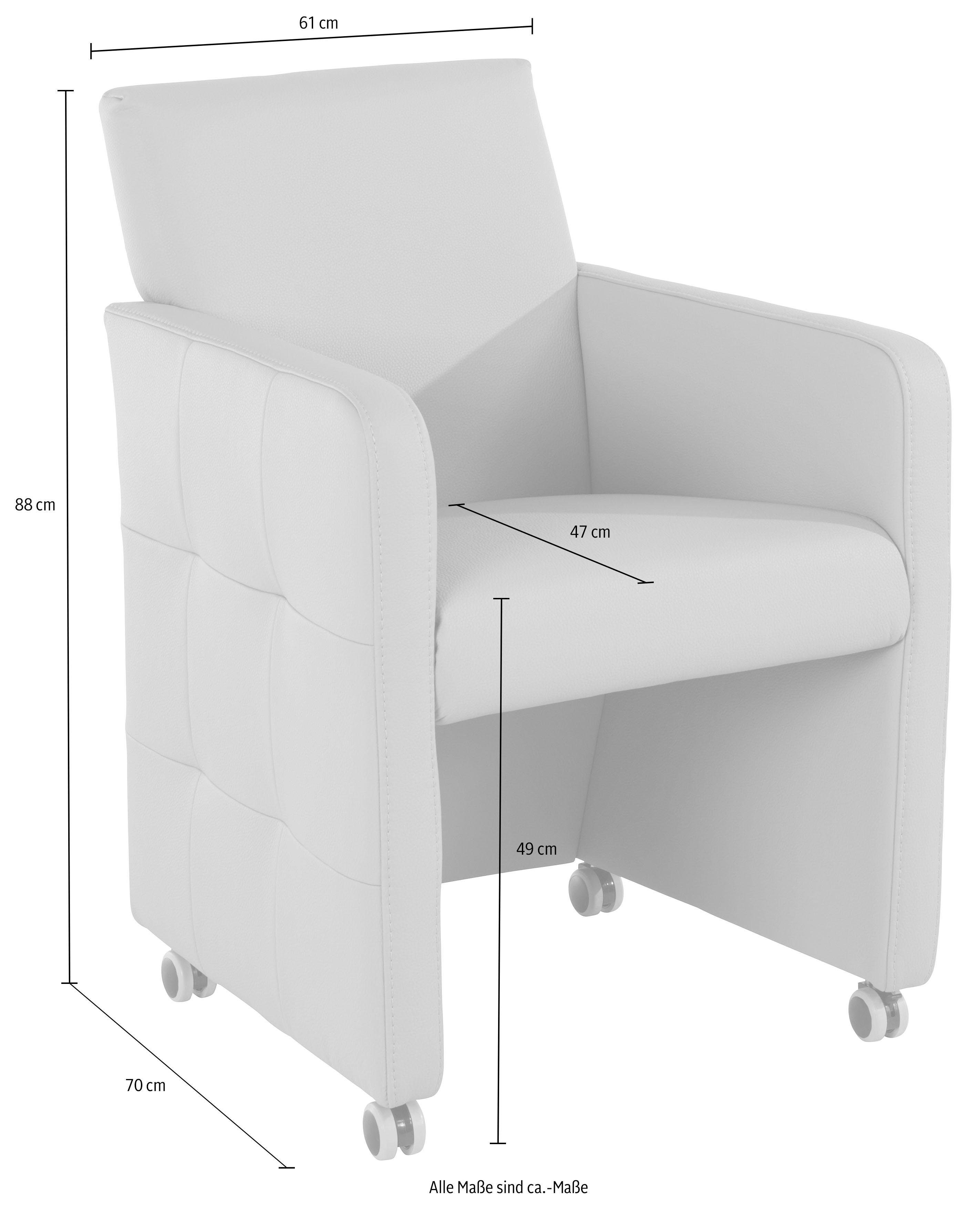 exxpo - sofa fashion Fauteuil Barista clubstoel op wielen, smalle armleuningen, actueel ontwerp