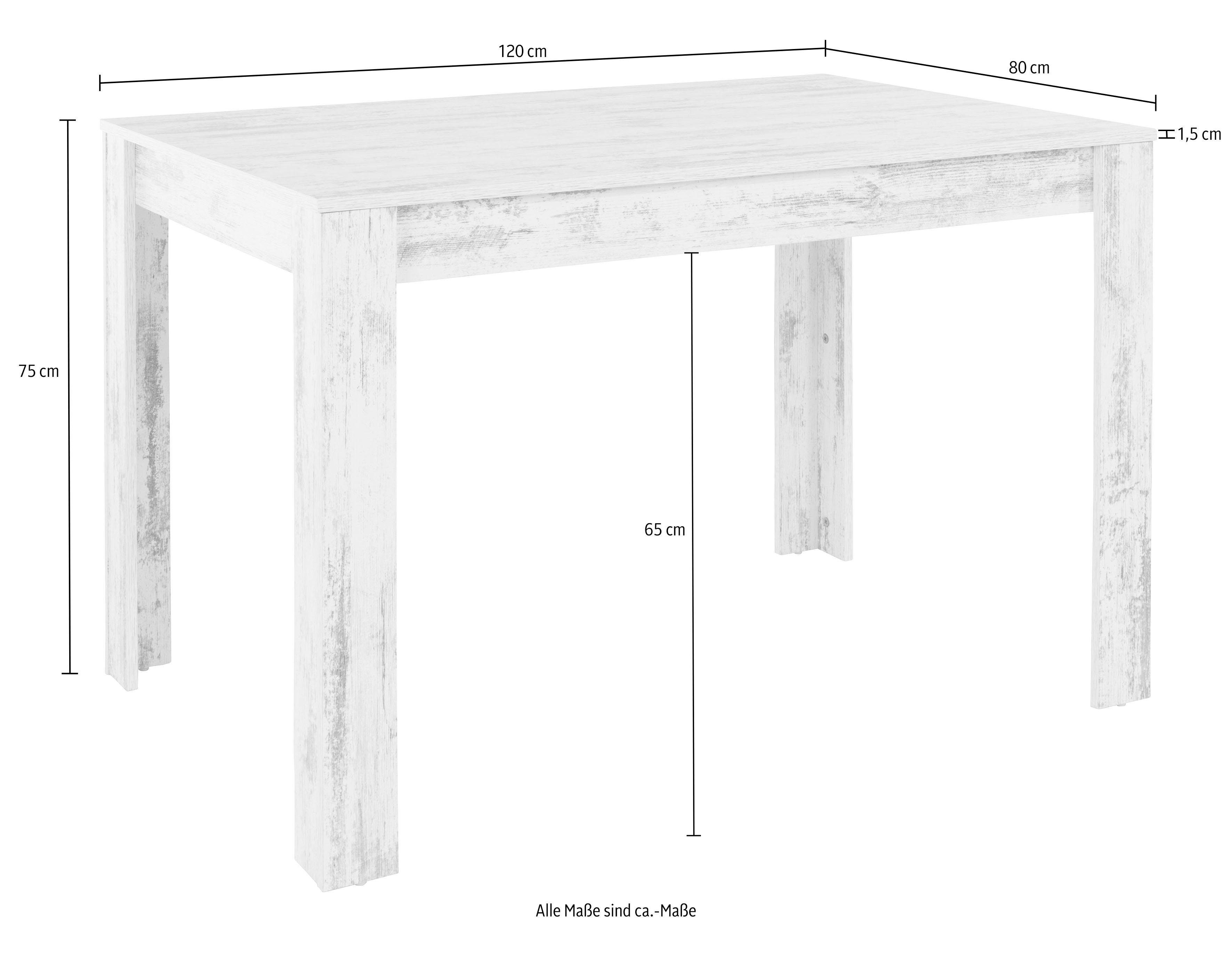 INOSIGN Eettafel Meigh, TOPSELLER! Breedte 120 cm, verschillende maten en kleurvarianten