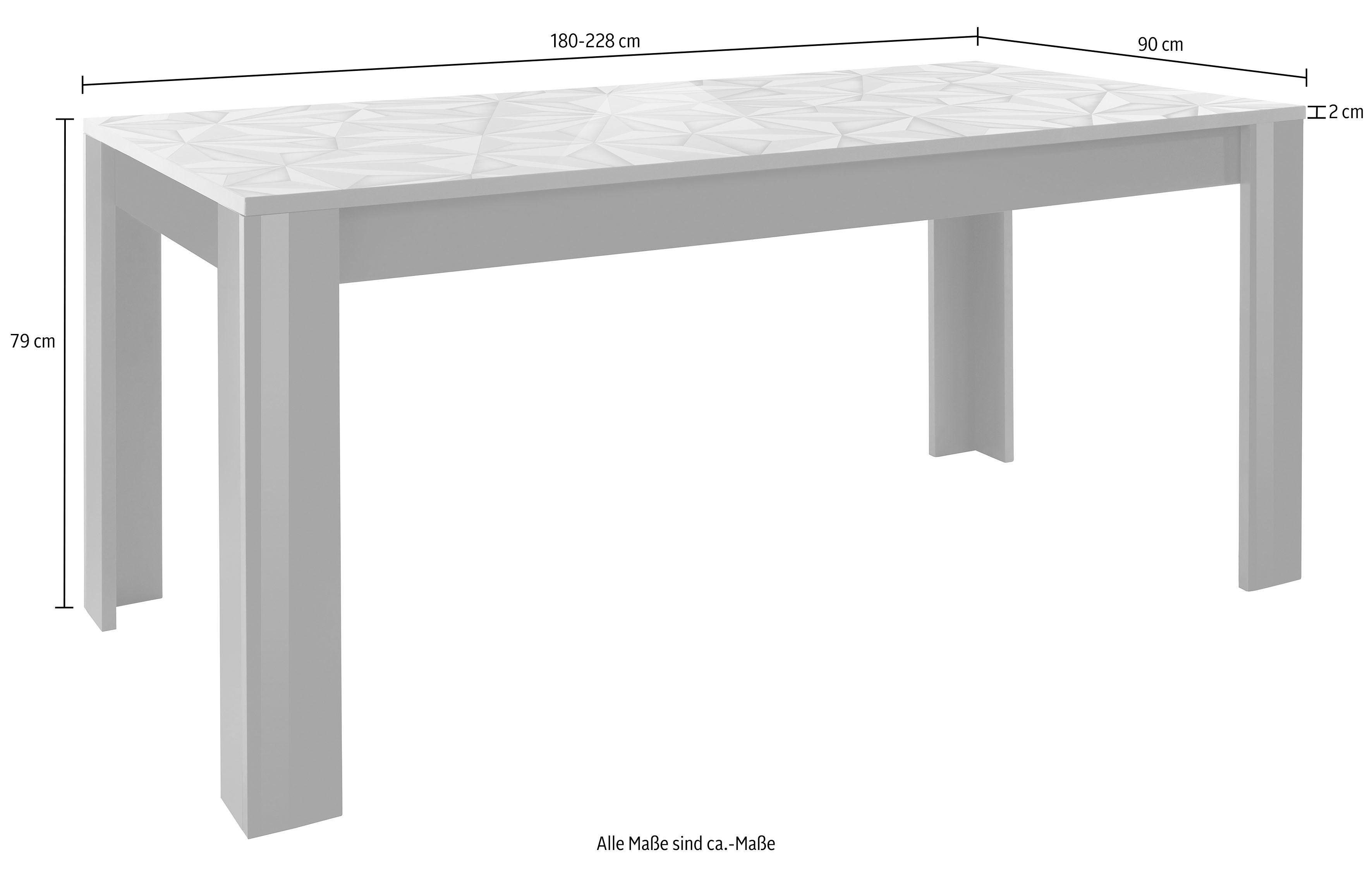 INOSIGN Eettafel Prisma Breedte 180 cm-228 cm