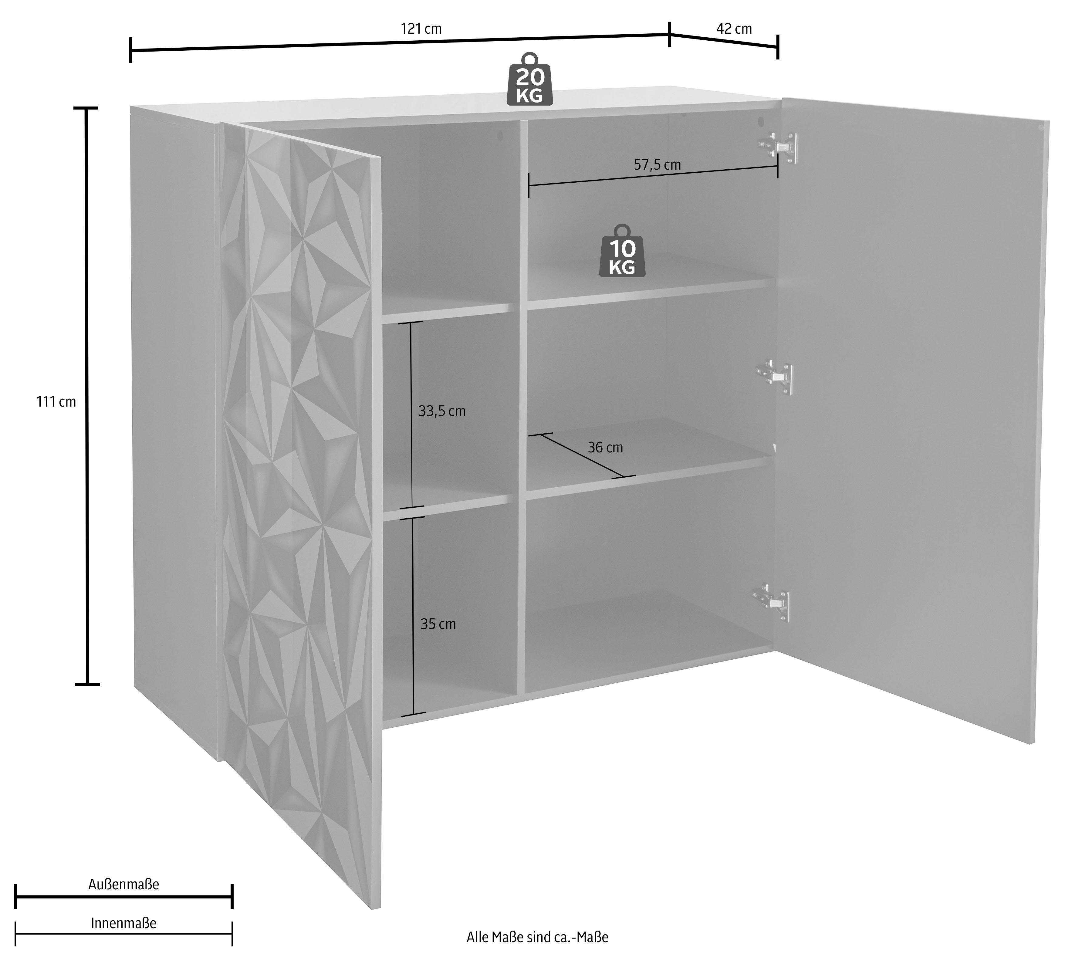 INOSIGN Highboard Prisma Breedte 121 cm, 2 deuren