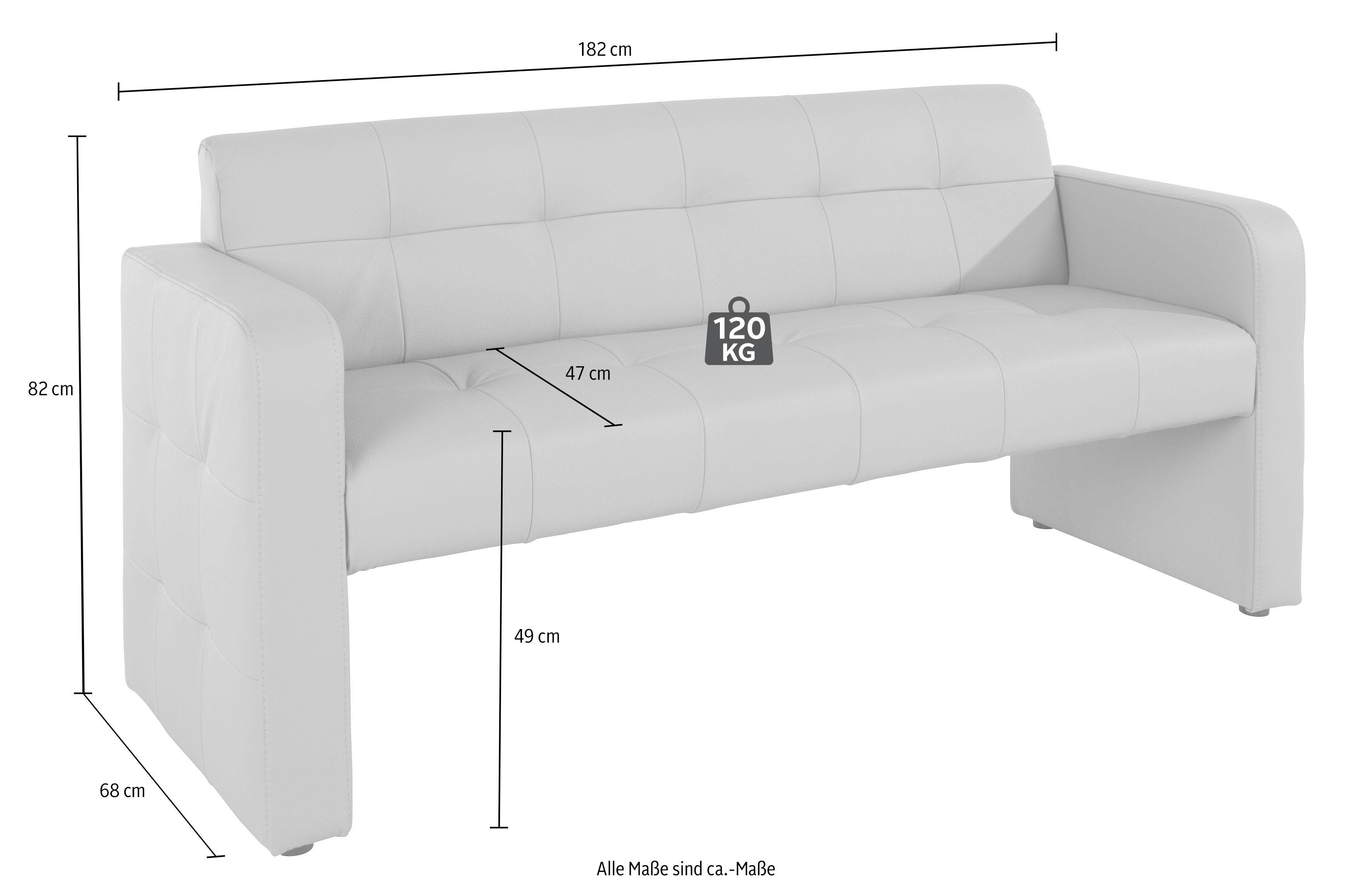 exxpo - sofa fashion Bank Barista keukenbank met comfortabele zithoogte van 49 cm geweldige detailafwerking, vrij in de ruimte te plaatsen