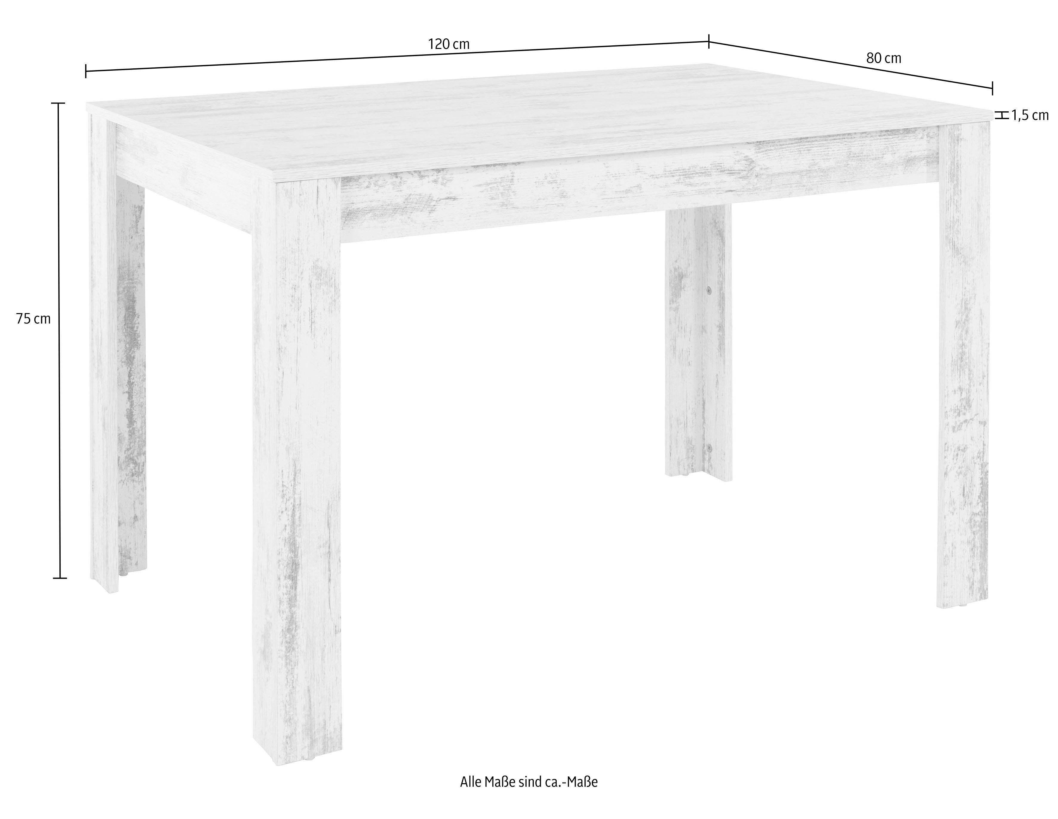 INOSIGN Eethoek Met tafel en 4 stoelen Tafelbreedte 120 cm eetkamer set, tafelgroep (set, 5-delig)