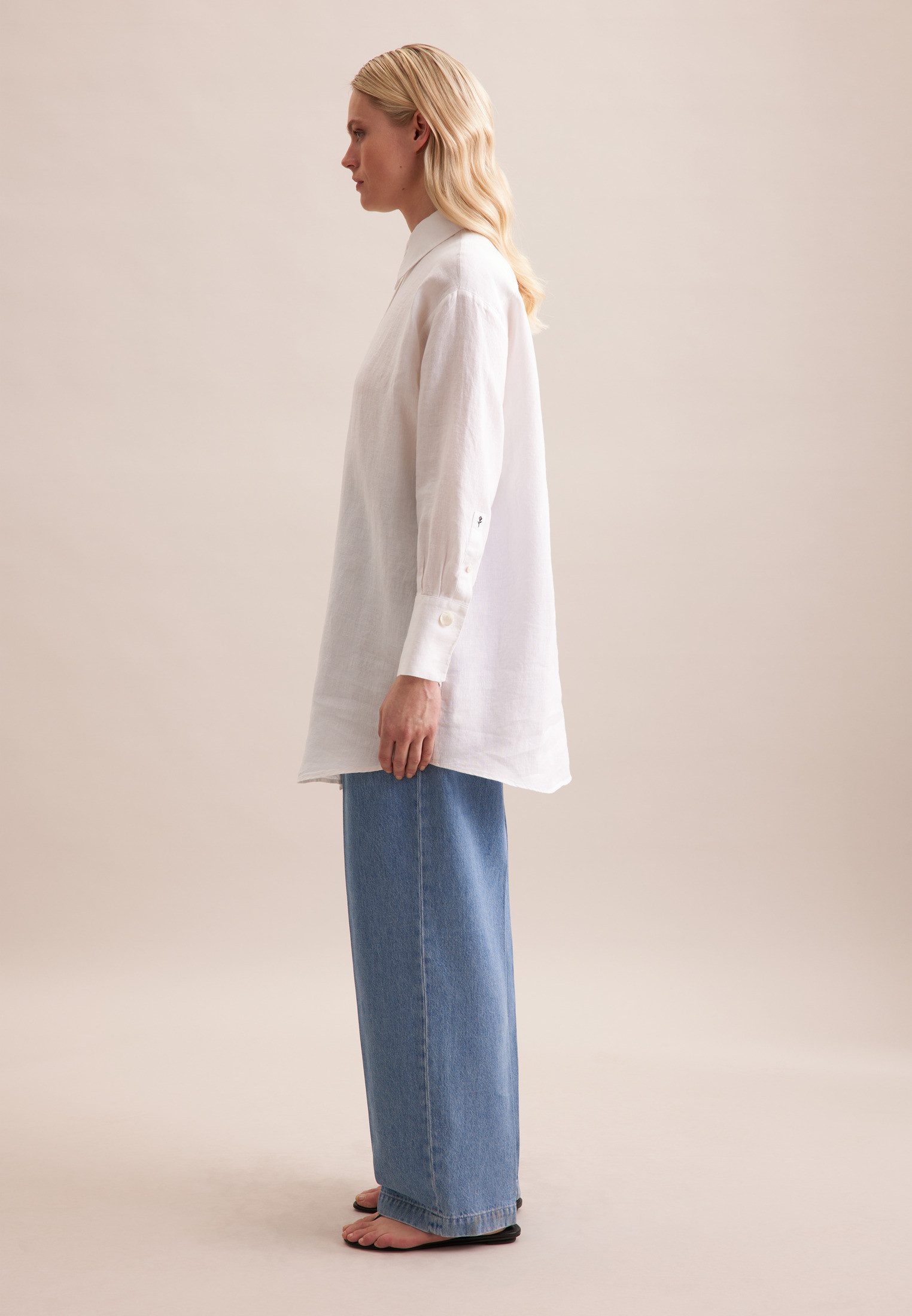 seidensticker Lange blouse Zwarte roos Lange mouwen kraag uni