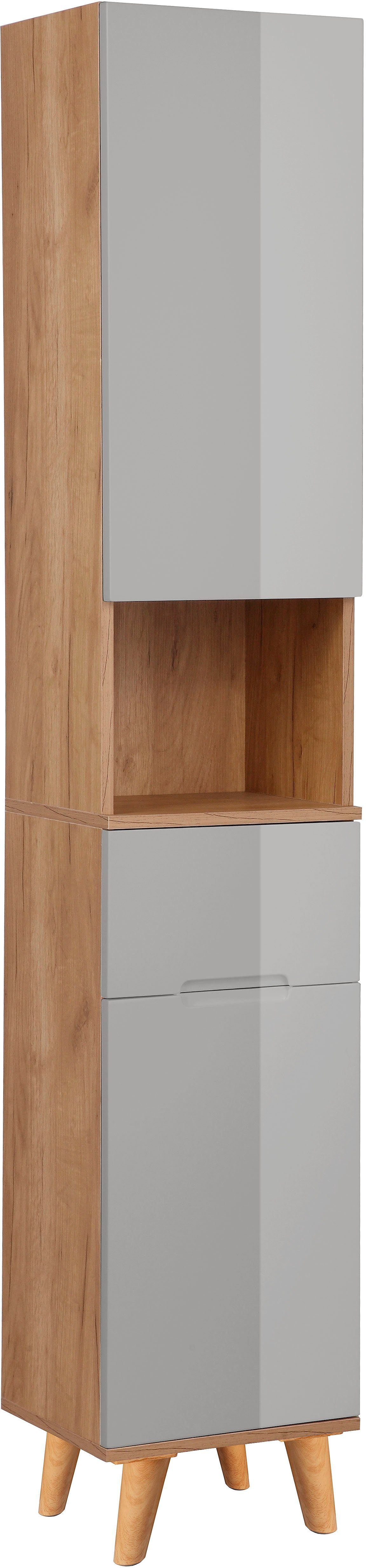 welltime Hoge kast Lund badkamerkast Scandinavisch design met veel bergruimte